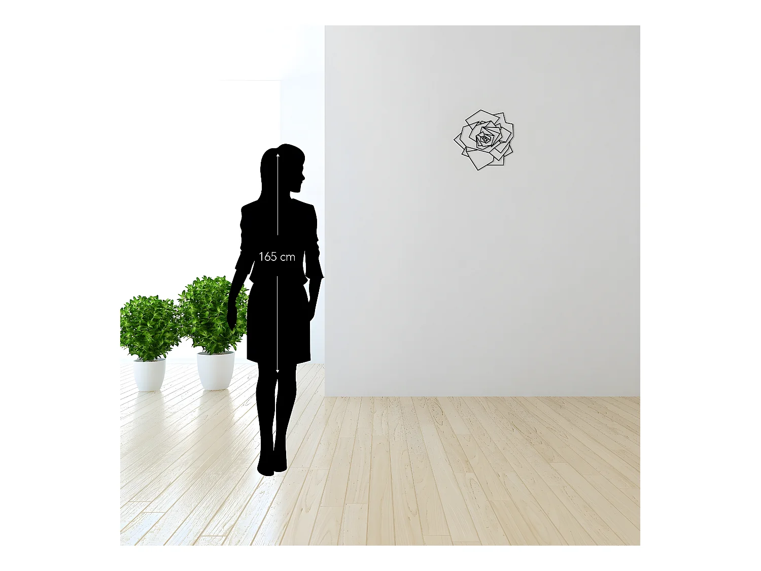 Metalen Decoratie Roze 1 - Zwart - 40x1,5x40 cm - EPIKASA