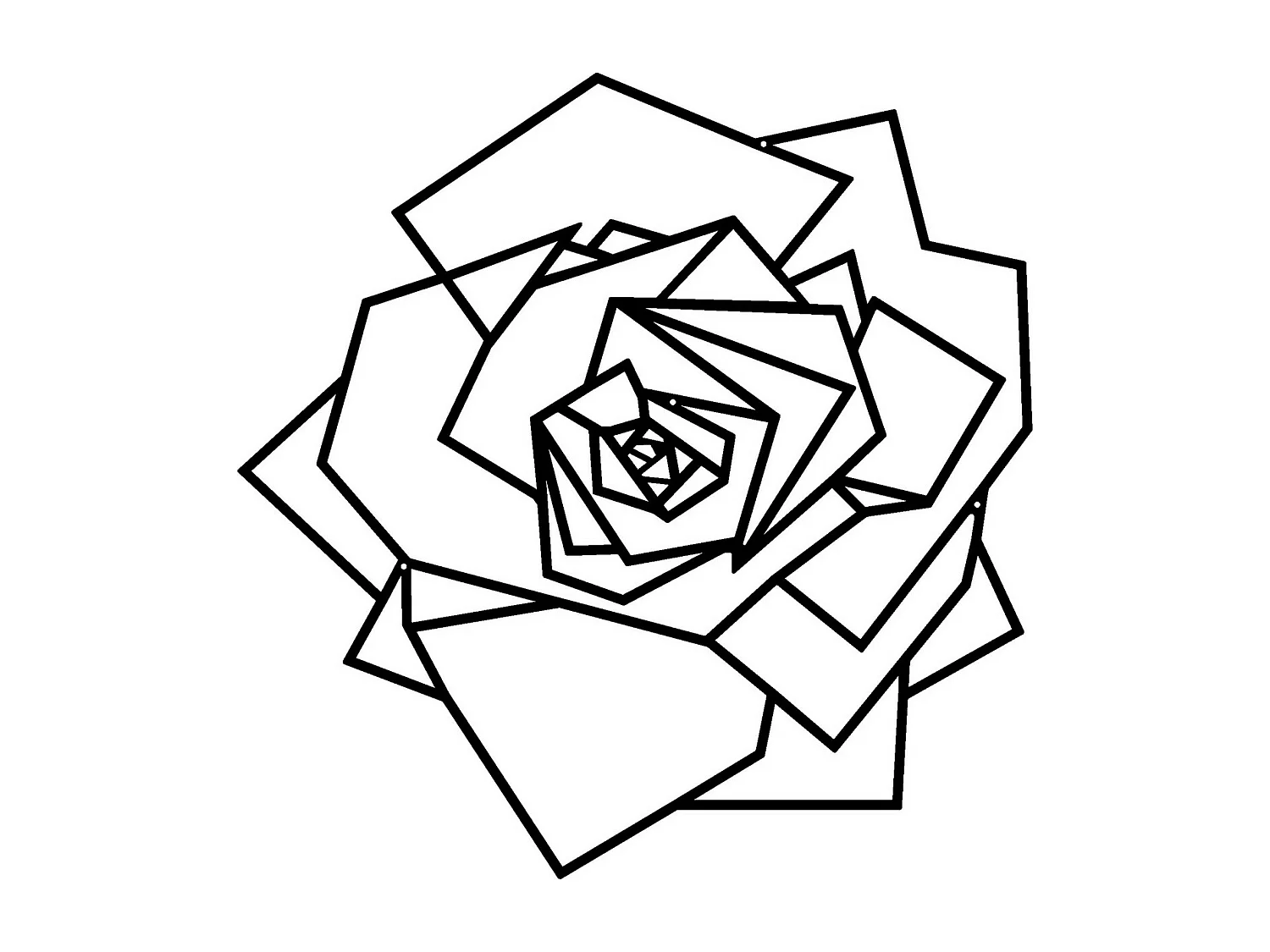 Metalen Decoratie Roze 1 - Zwart - 40x1,5x40 cm - EPIKASA