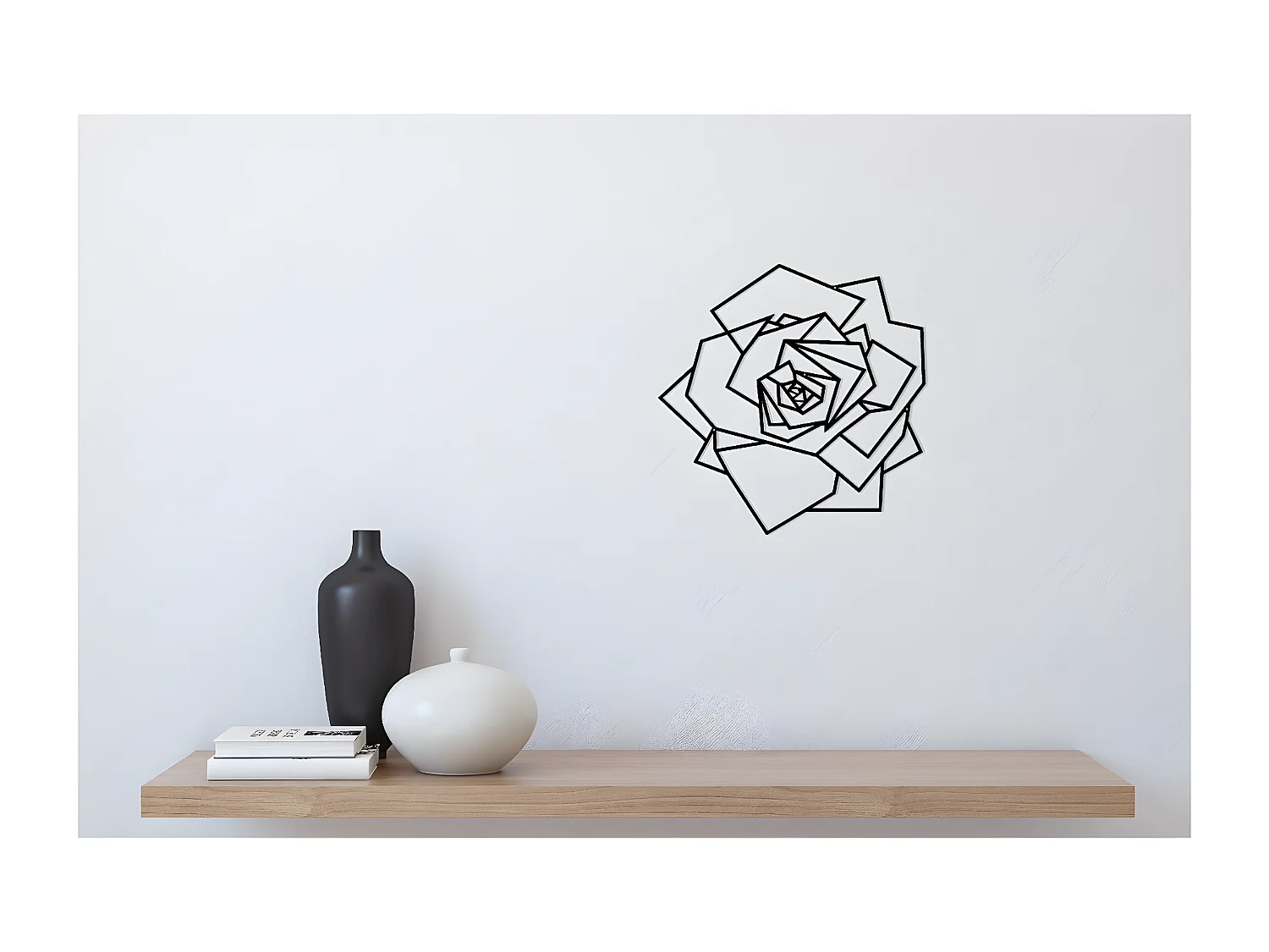 Metalen Decoratie Roze 1 - Zwart - 40x1,5x40 cm - EPIKASA