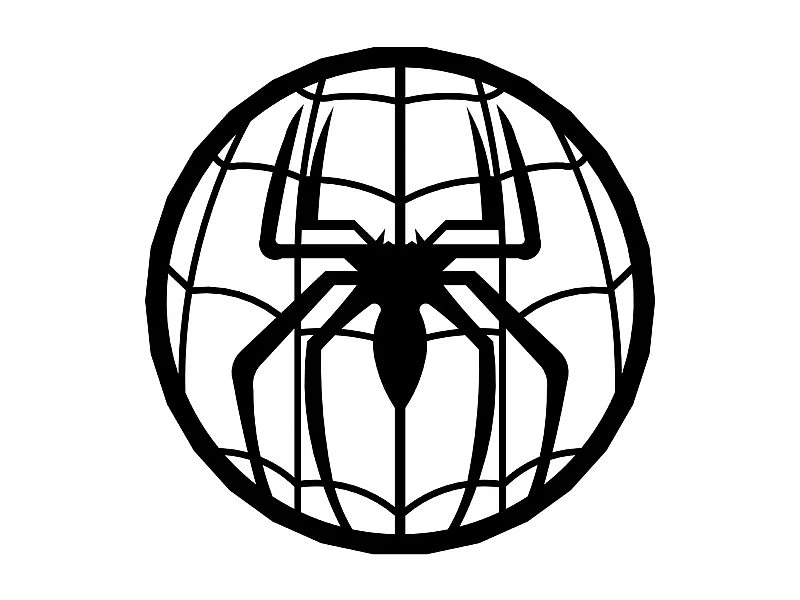 Dekoracja Metalowa Spiderman 5, Czarny, 60x1,5x60 cm, EPIKASA