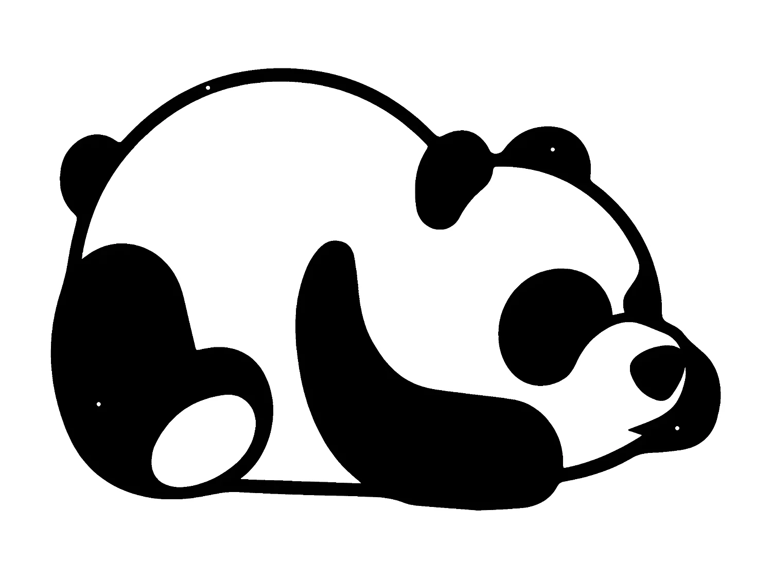 Dekoracja Metalowa Panda 2, Czarny, 50x1,5x35 cm, EPIKASA