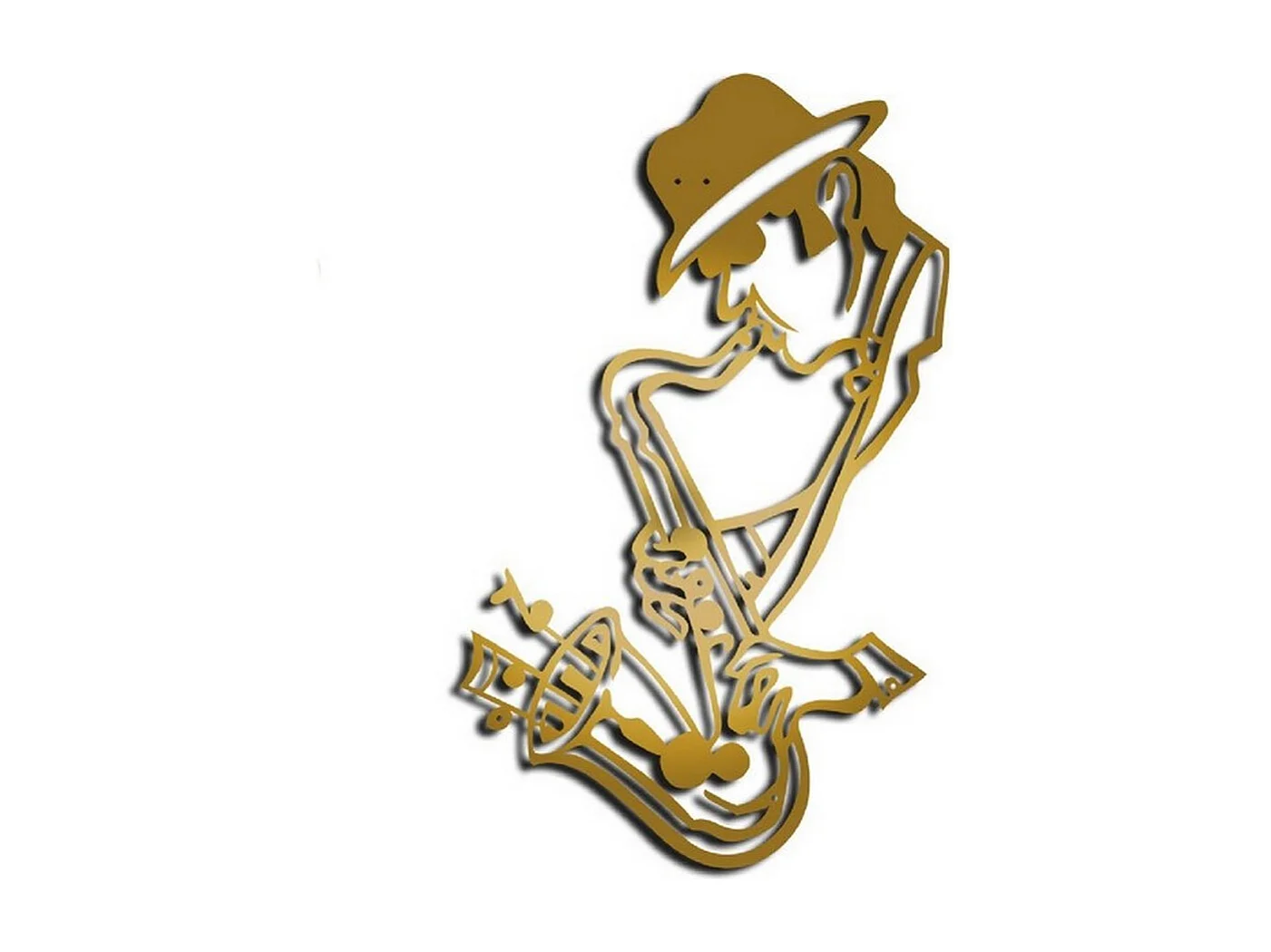 Décoration en Métal Jazz 11, Or, 43x1,5x69 cm, EPIKASA