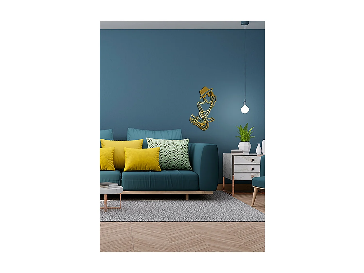 Décoration en Métal Jazz 11, Or, 43x1,5x69 cm, EPIKASA