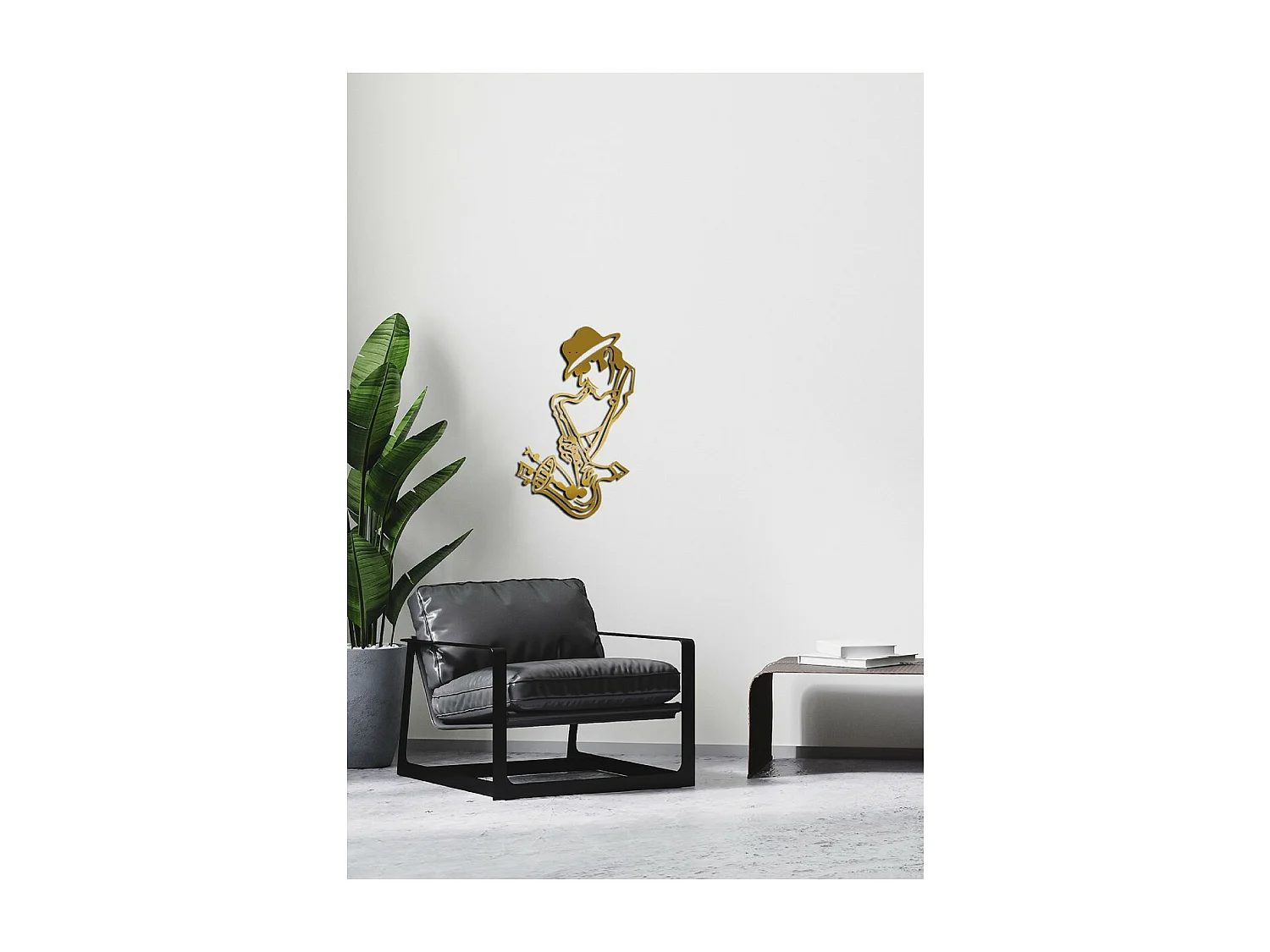 Décoration en Métal Jazz 11, Or, 43x1,5x69 cm, EPIKASA