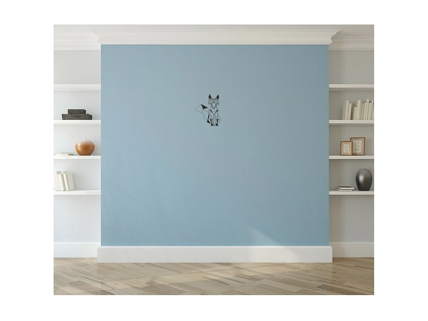 Metalen Decoratie Fox - Zwart - 33x1,5x40 cm - EPIKASA