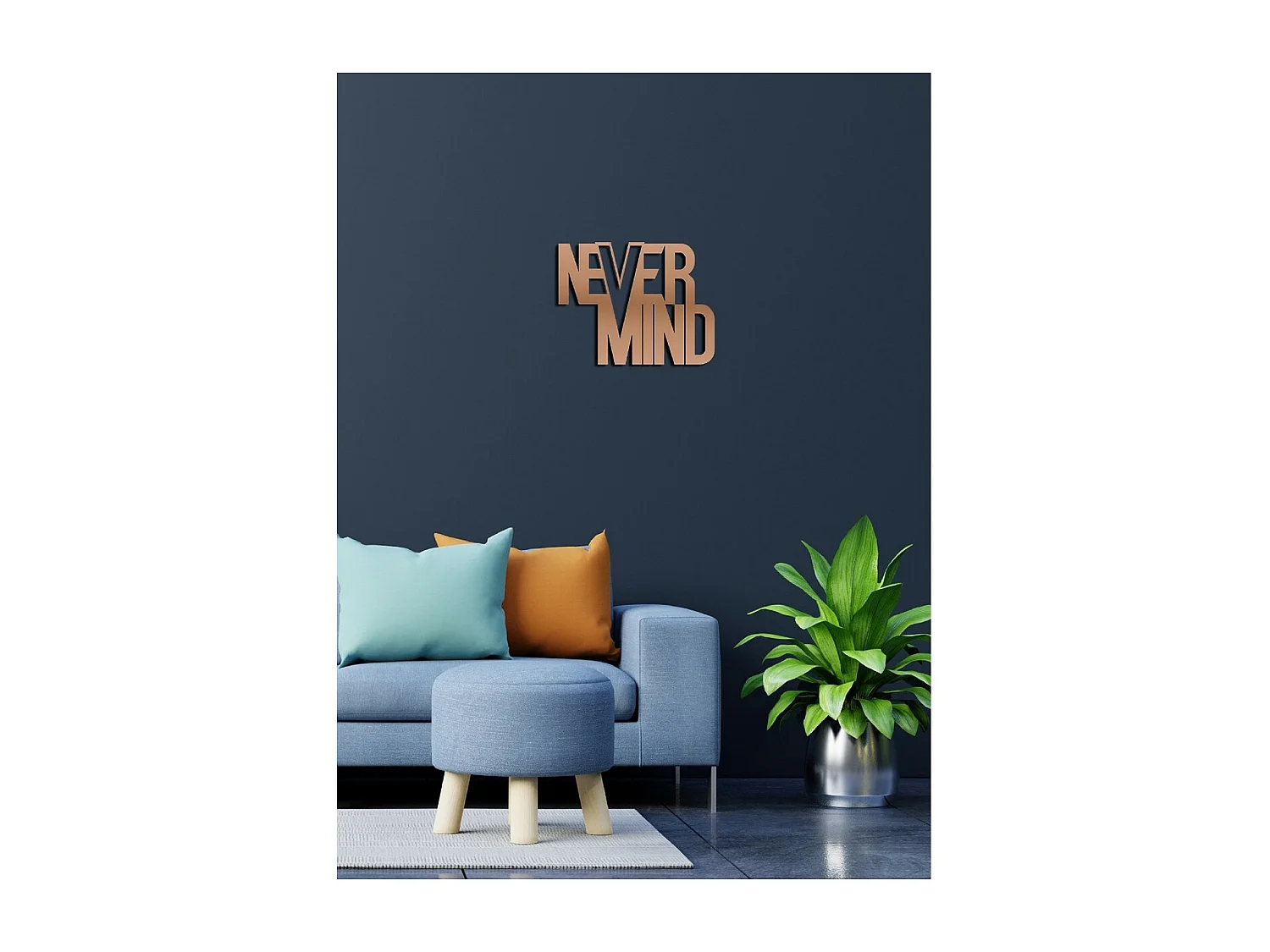 Decoração em Metal Never Mind 3, Cobre, 50x1,5x39 cm, EPIKASA