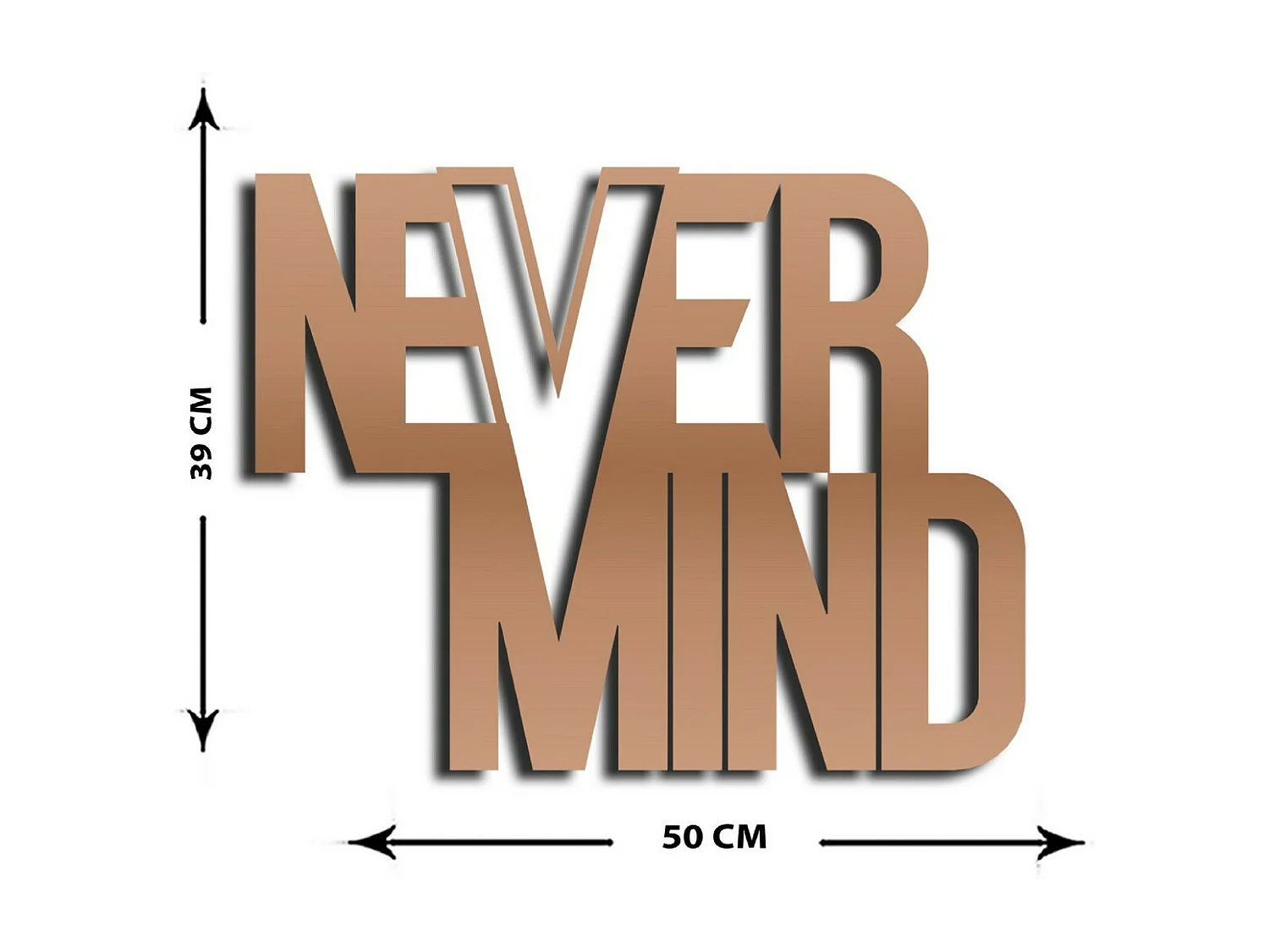 Decoração em Metal Never Mind 3, Cobre, 50x1,5x39 cm, EPIKASA