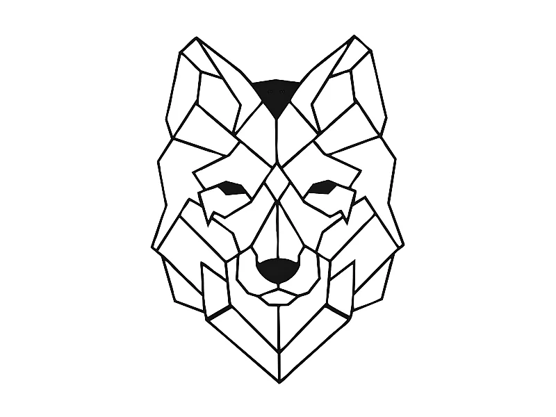 Decoração em Metal Lobo 2, Preto, 41x1,5x57 cm, EPIKASA