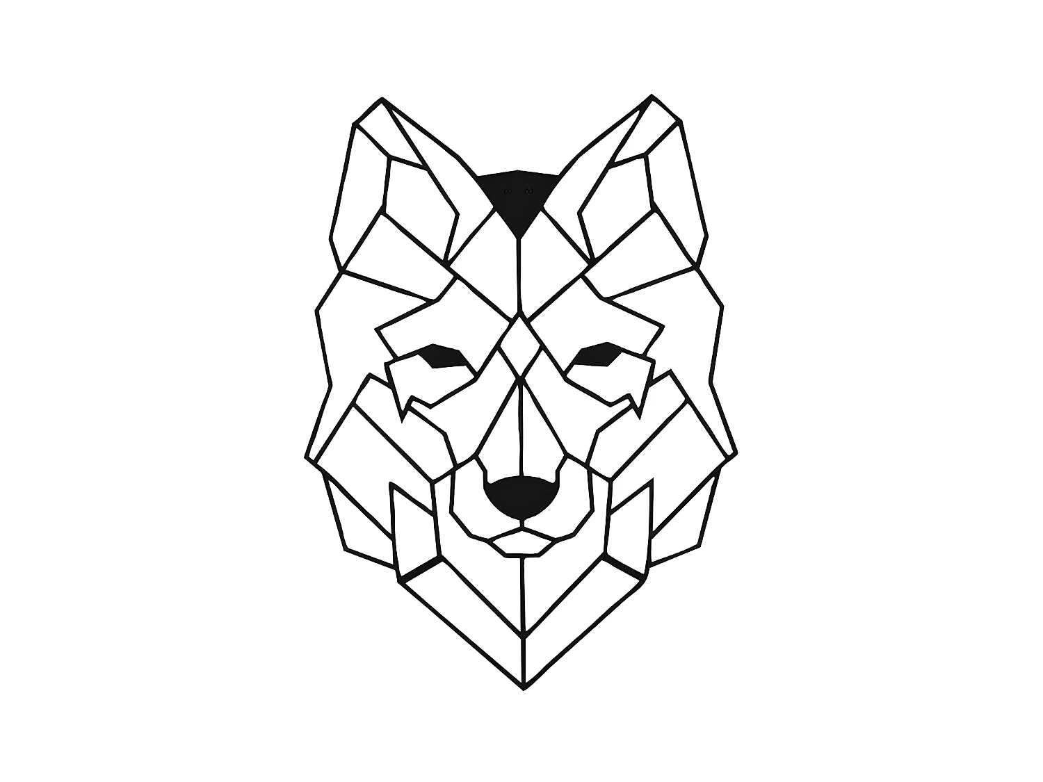 Decoração em Metal Lobo 2, Preto, 41x1,5x57 cm, EPIKASA