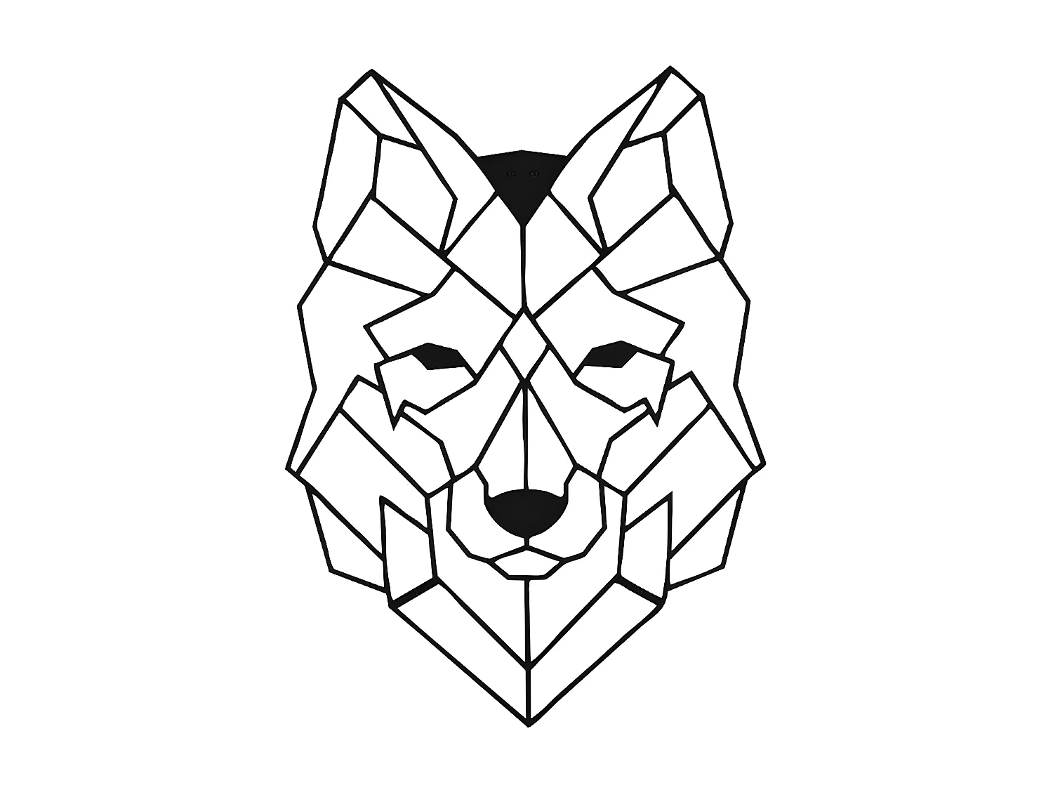 Decoração em Metal Lobo 2, Preto, 41x1,5x57 cm, EPIKASA