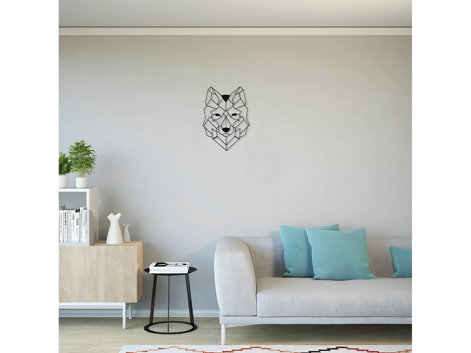 Decoração em Metal Lobo 2, Preto, 41x1,5x57 cm, EPIKASA