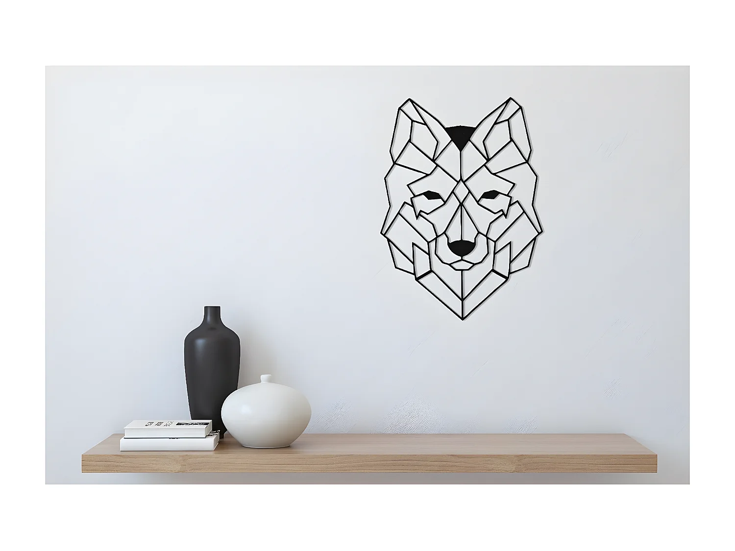 Decoração em Metal Lobo 2, Preto, 41x1,5x57 cm, EPIKASA