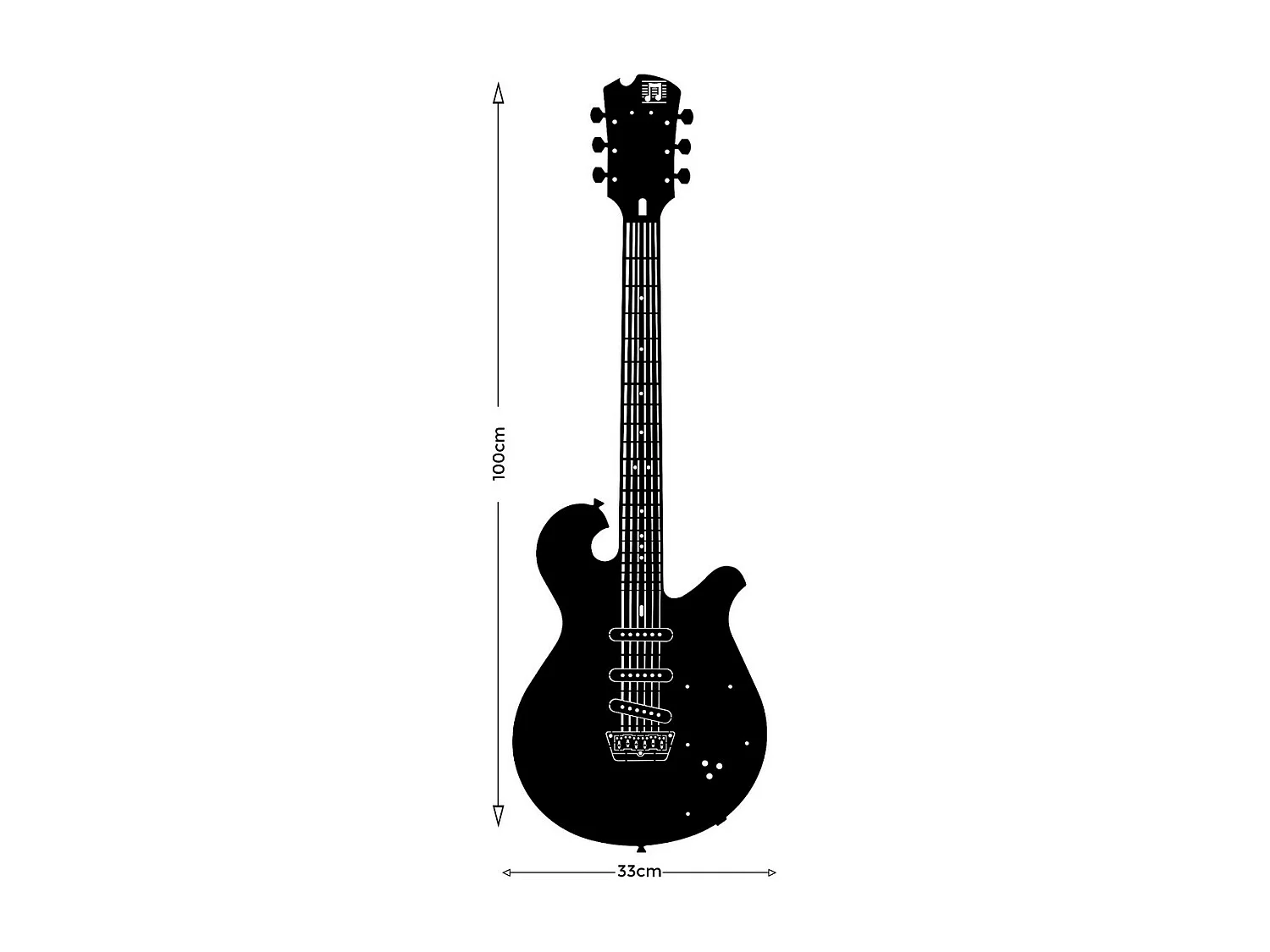 Dekoracja Metalowa Gitara 12, Czarny, 33x1,5x100 cm, EPIKASA