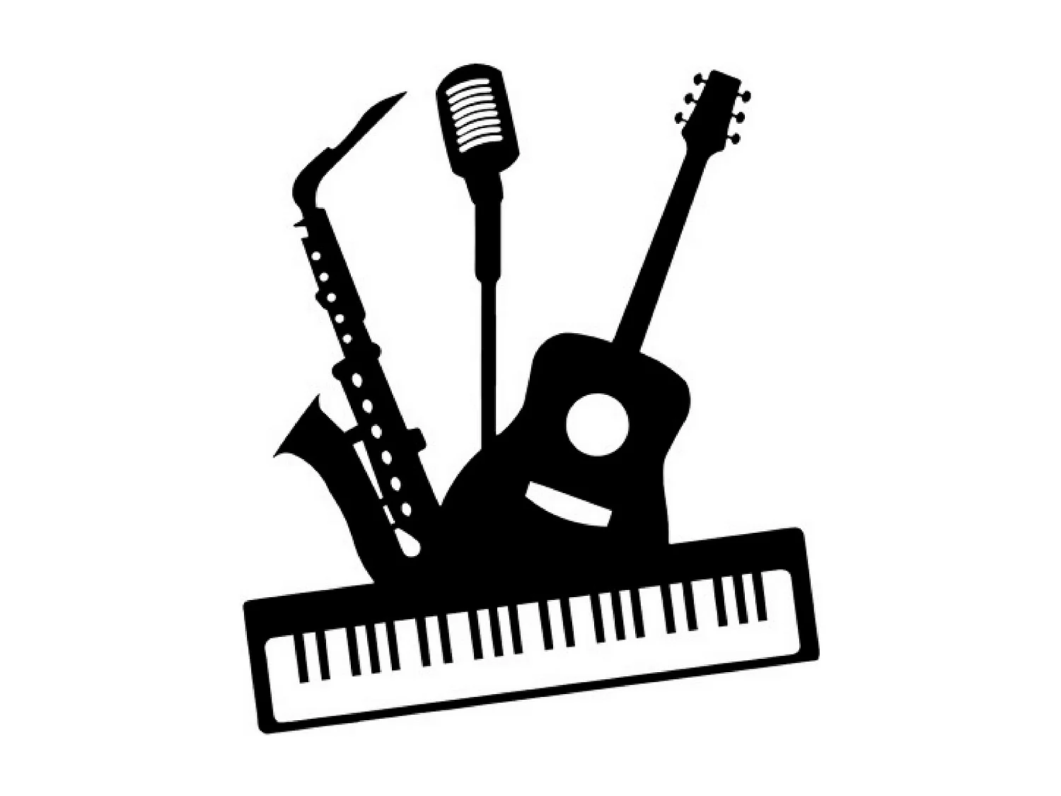 Décoration en Métal Instruments, Noir, 69x1,5x80 cm, EPIKASA