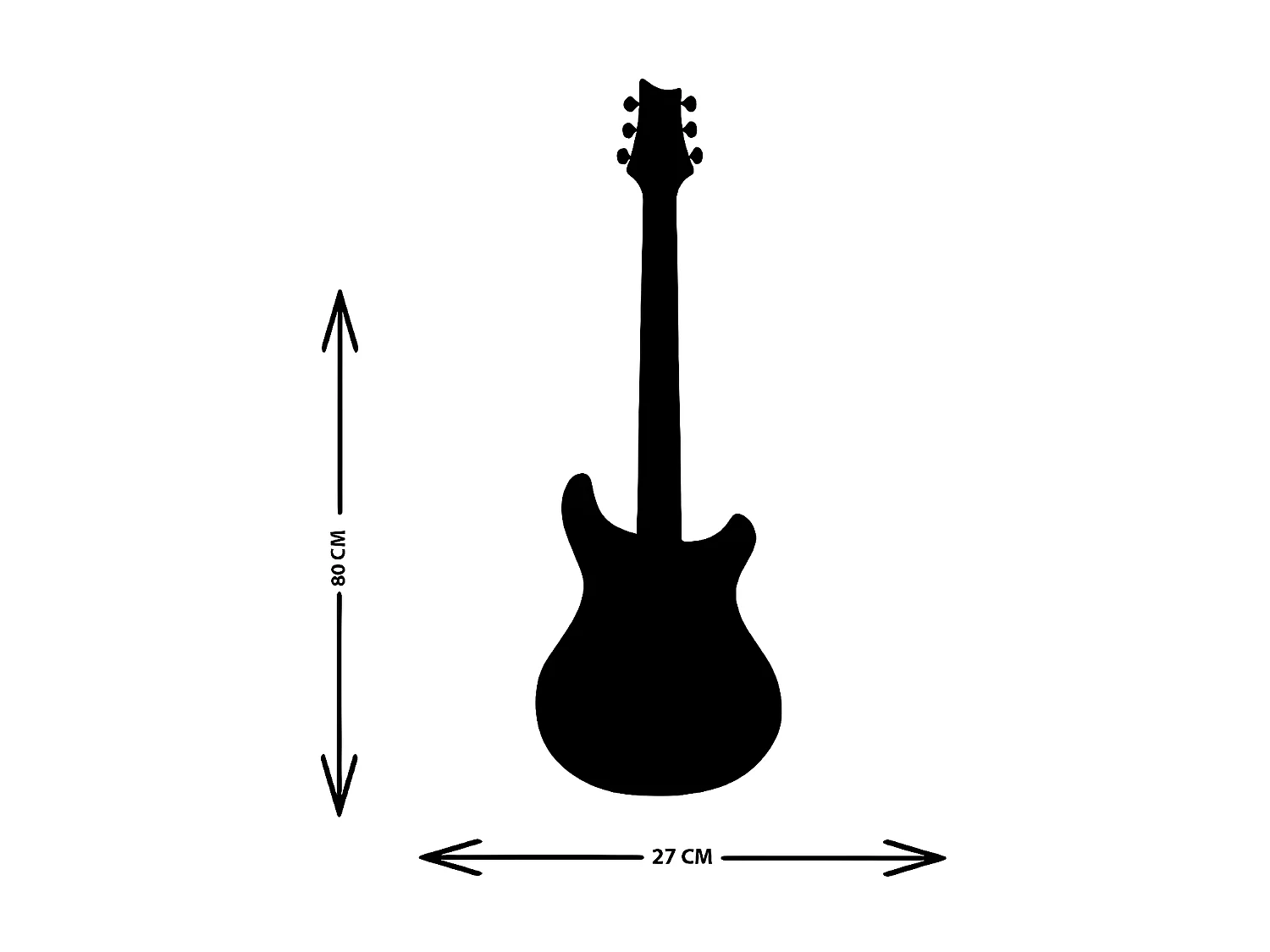 Décoration en Métal Guitare 16, Noir, 27x1,5x80 cm, EPIKASA