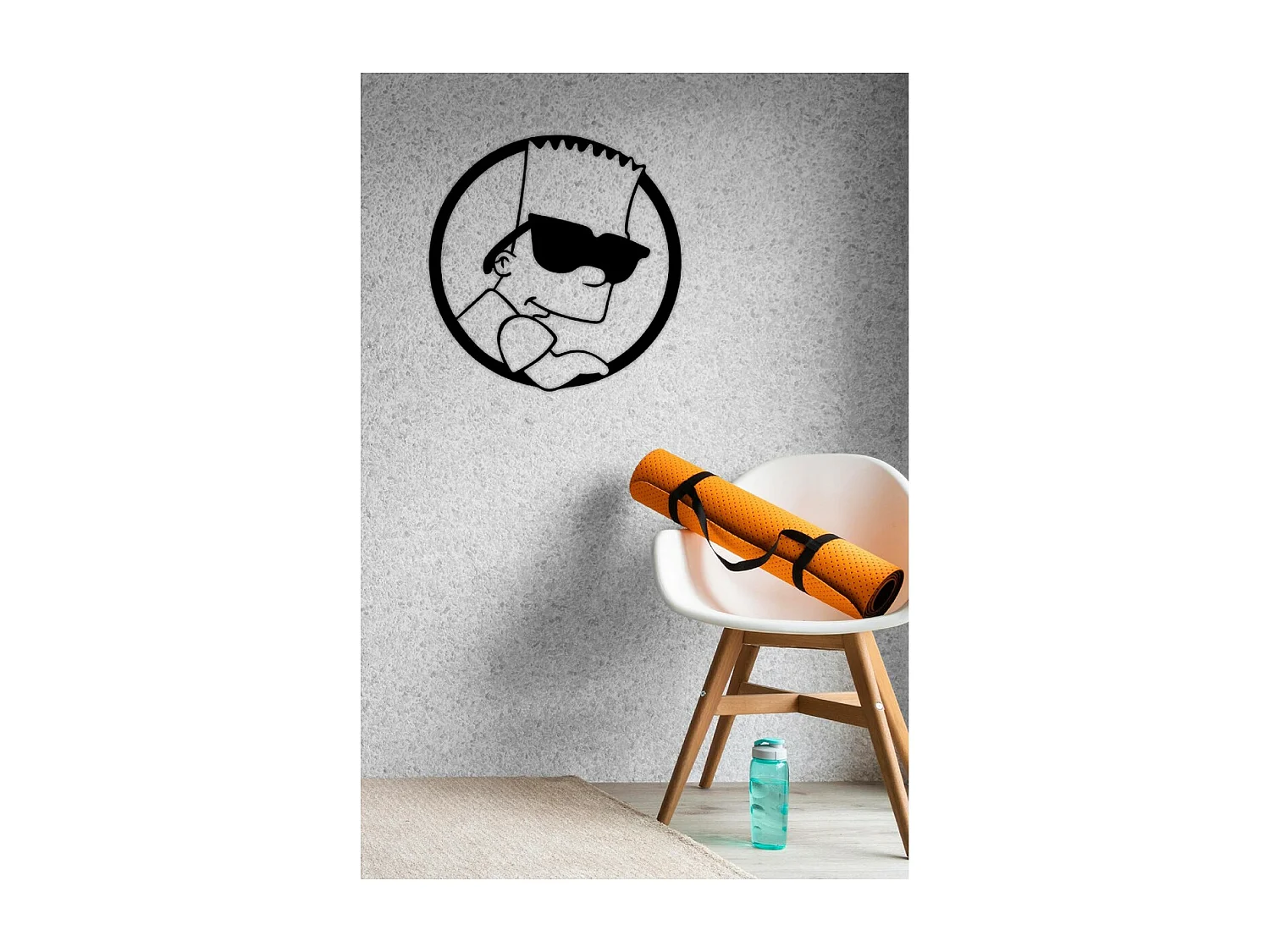 Decoração em Metal Simpson 3, Preto, 70x1,5x72 cm, EPIKASA