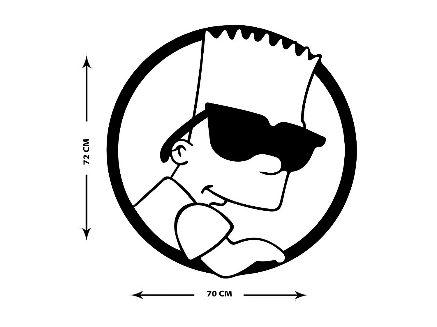 Decoração em Metal Simpson 3, Preto, 70x1,5x72 cm, EPIKASA