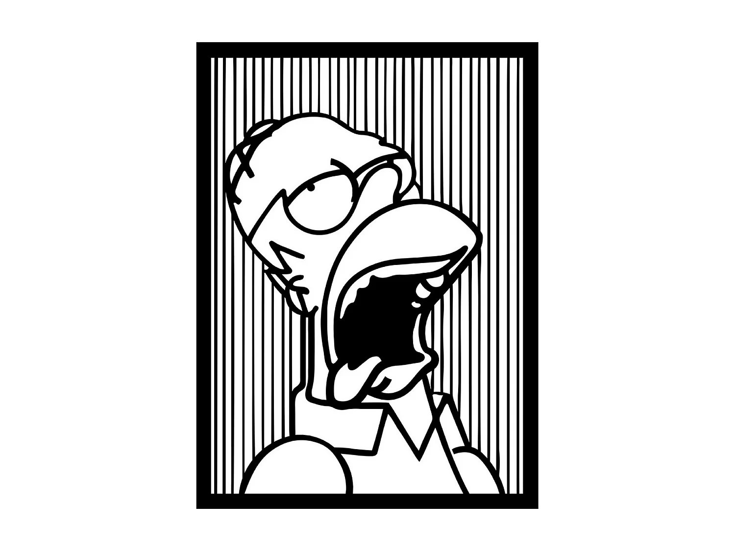 Decoração em Metal Simpson 6, Preto, 59x1,5x80 cm, EPIKASA