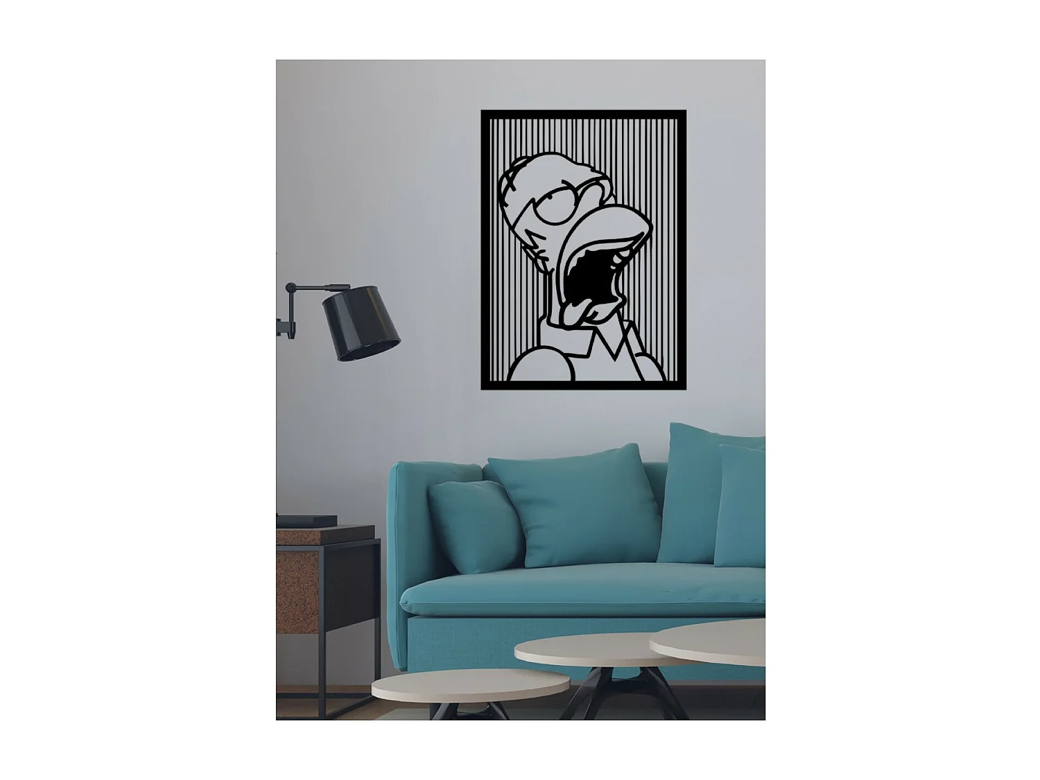 Decoração em Metal Simpson 6, Preto, 59x1,5x80 cm, EPIKASA