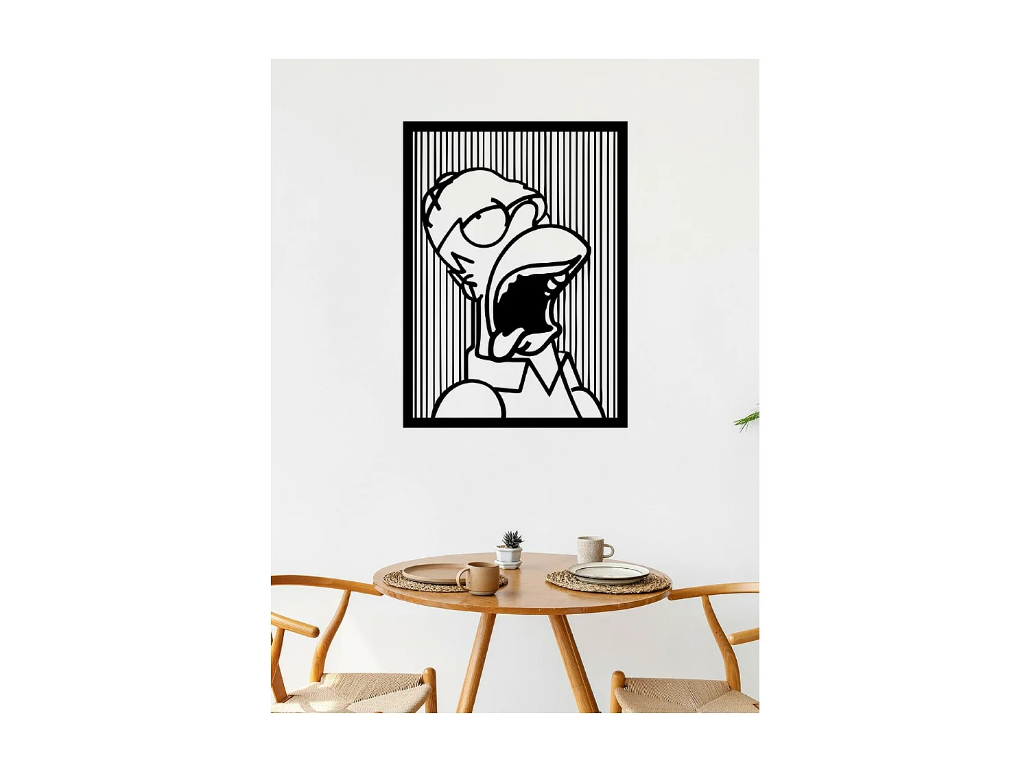 Decoração em Metal Simpson 6, Preto, 59x1,5x80 cm, EPIKASA