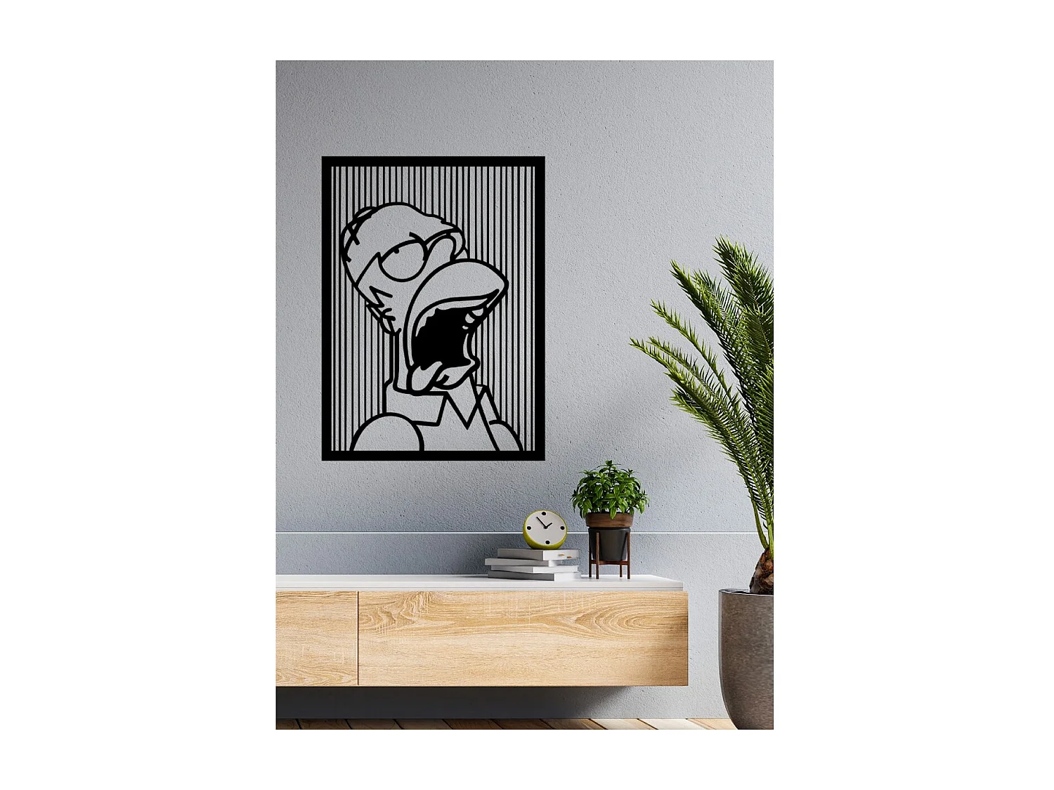 Decoração em Metal Simpson 6, Preto, 59x1,5x80 cm, EPIKASA