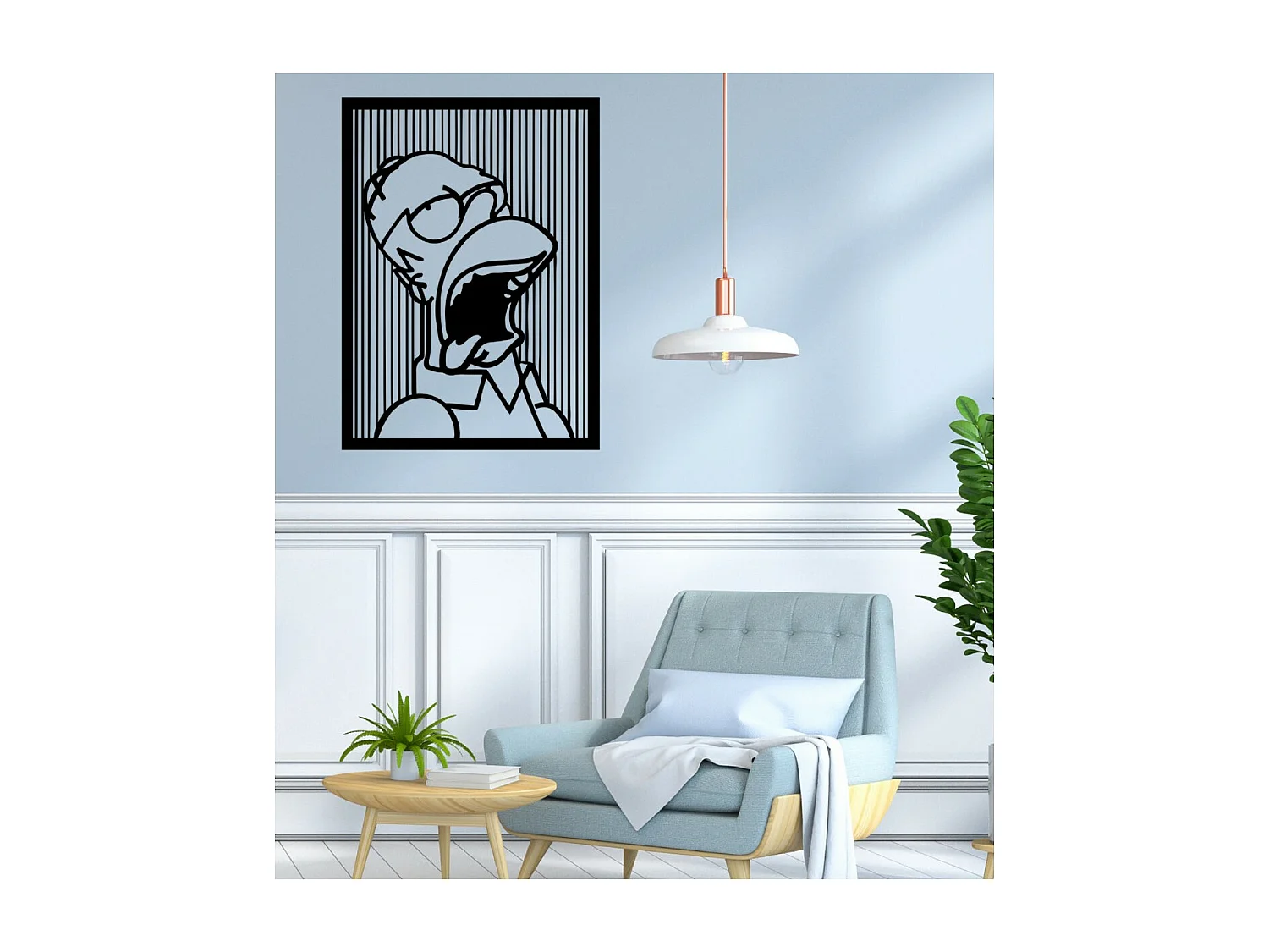 Decoração em Metal Simpson 6, Preto, 59x1,5x80 cm, EPIKASA