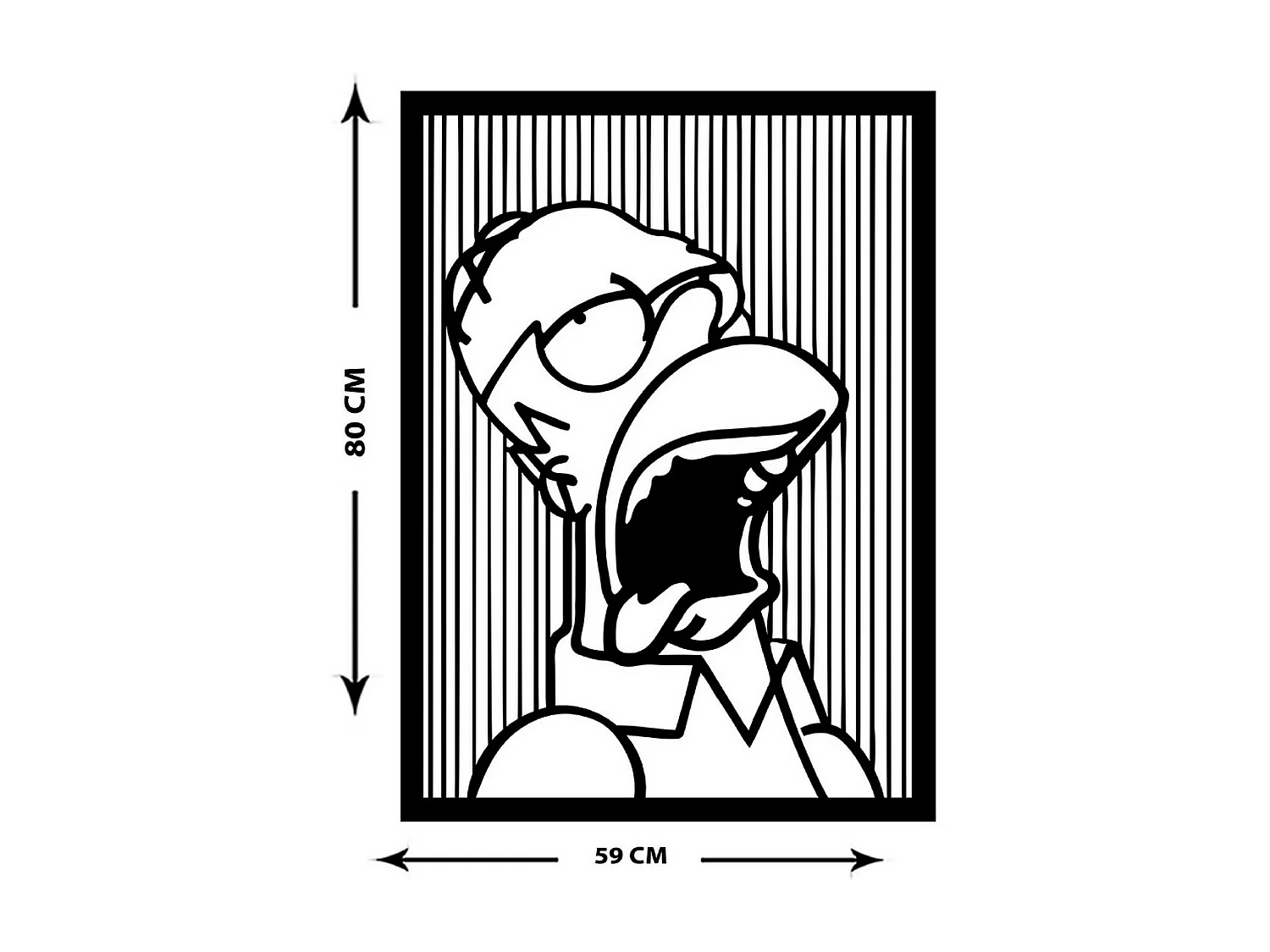 Decoração em Metal Simpson 6, Preto, 59x1,5x80 cm, EPIKASA