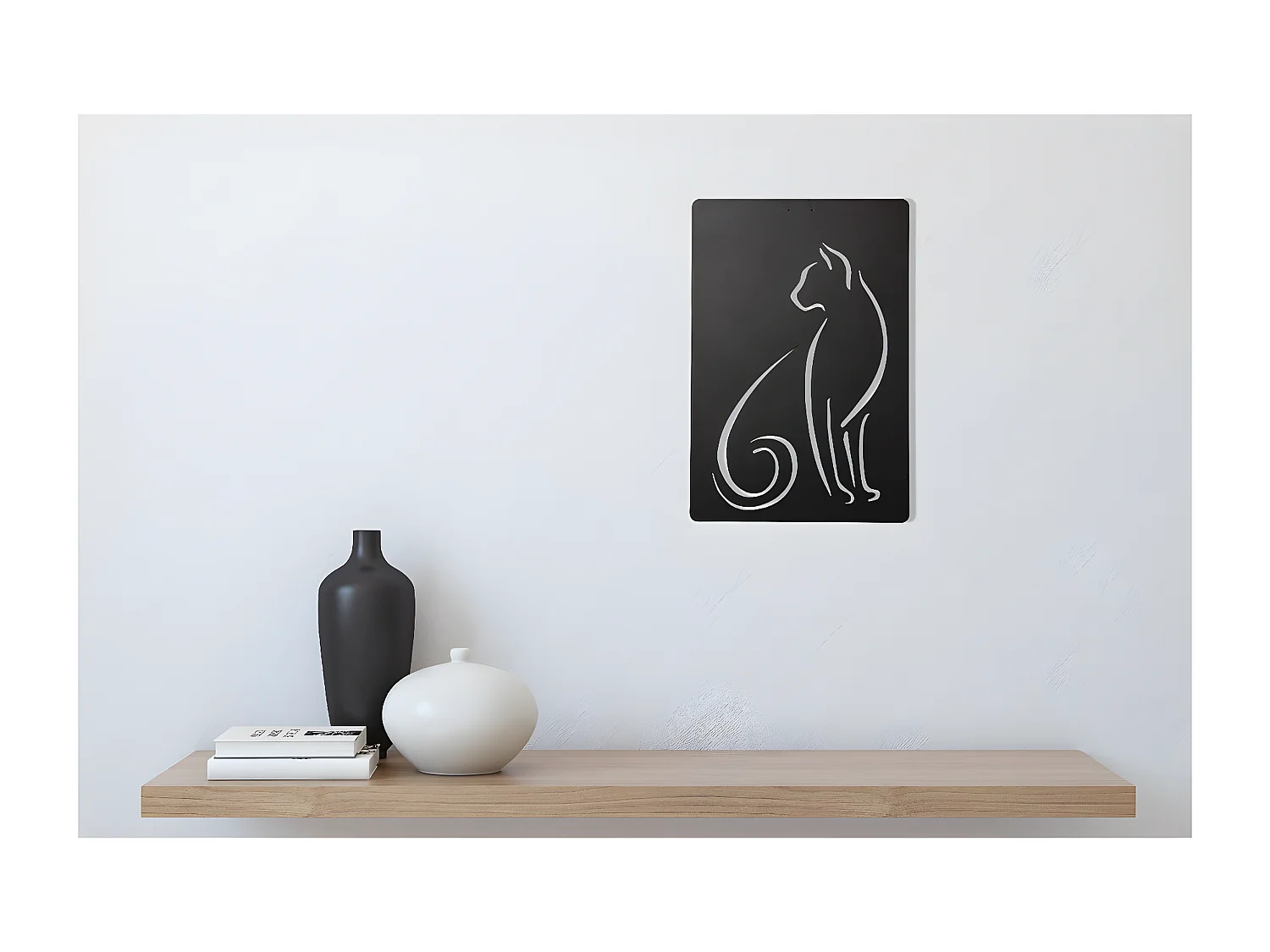 Decoração em Metal Gatos 5, Preto, 30x1,5x45 cm, EPIKASA