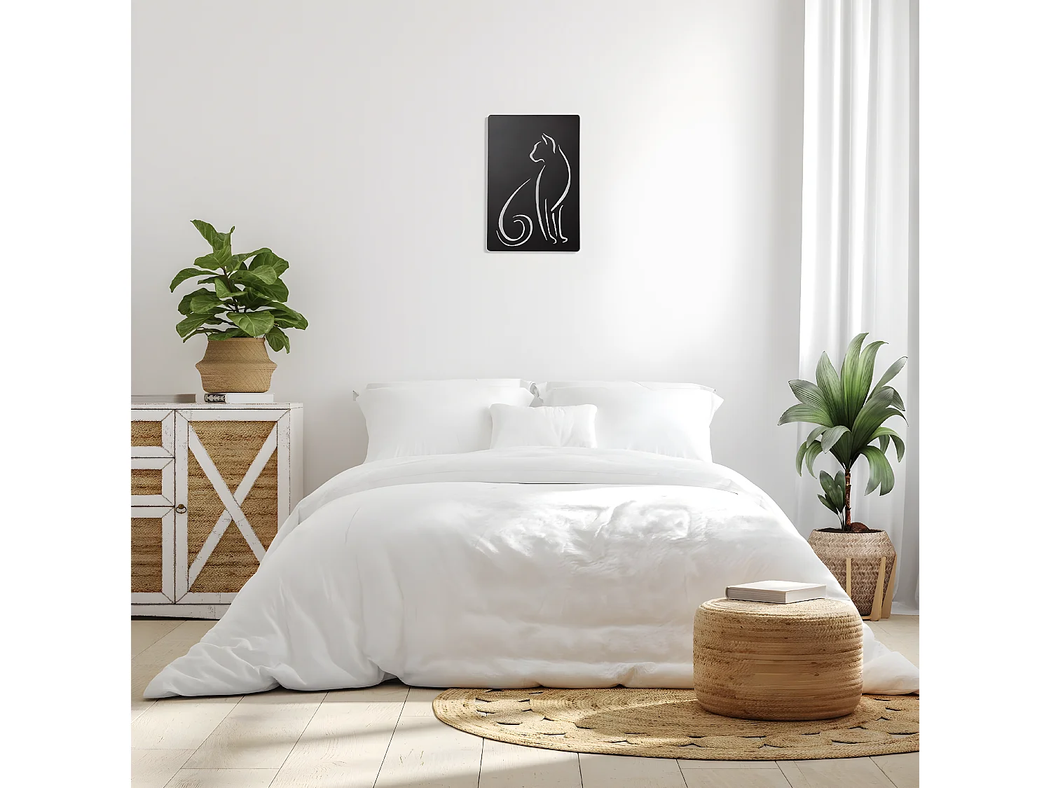 Decoração em Metal Gatos 5, Preto, 30x1,5x45 cm, EPIKASA