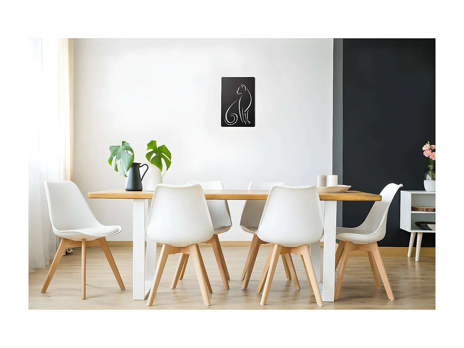 Decoração em Metal Gatos 5, Preto, 30x1,5x45 cm, EPIKASA