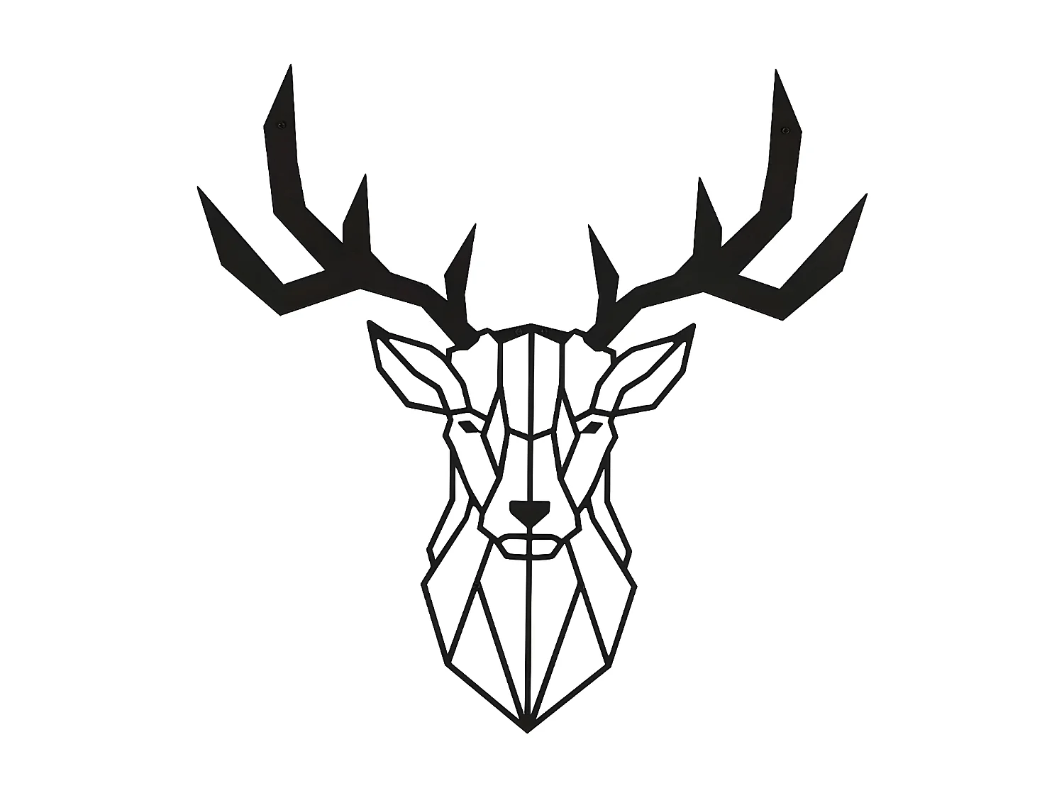 Metalen Decoratie Herten 3 - Zwart - 51x1,5x51 cm - EPIKASA