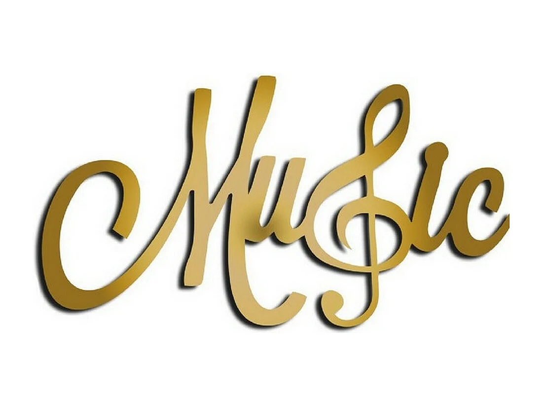 Décoration en Métal Musique 1, Or, 71x1,5x38 cm, EPIKASA