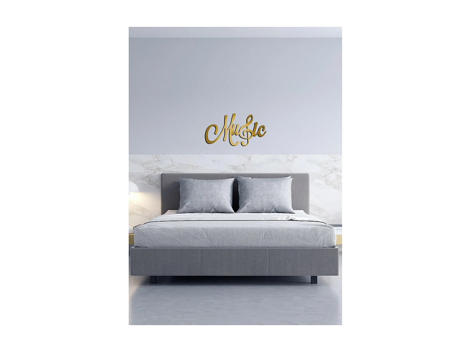 Décoration en Métal Musique 1, Or, 71x1,5x38 cm, EPIKASA