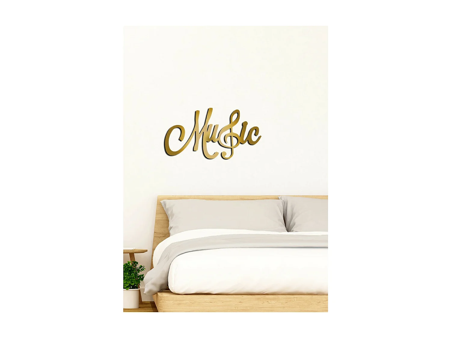 Décoration en Métal Musique 1, Or, 71x1,5x38 cm, EPIKASA