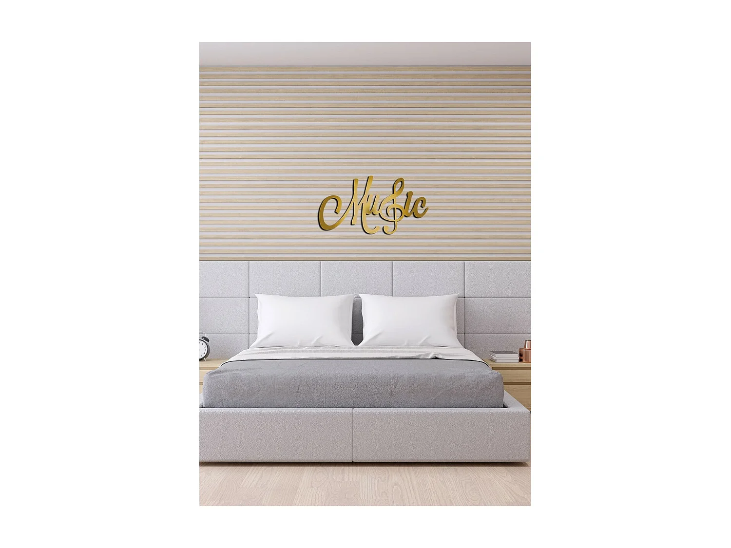 Décoration en Métal Musique 1, Or, 71x1,5x38 cm, EPIKASA