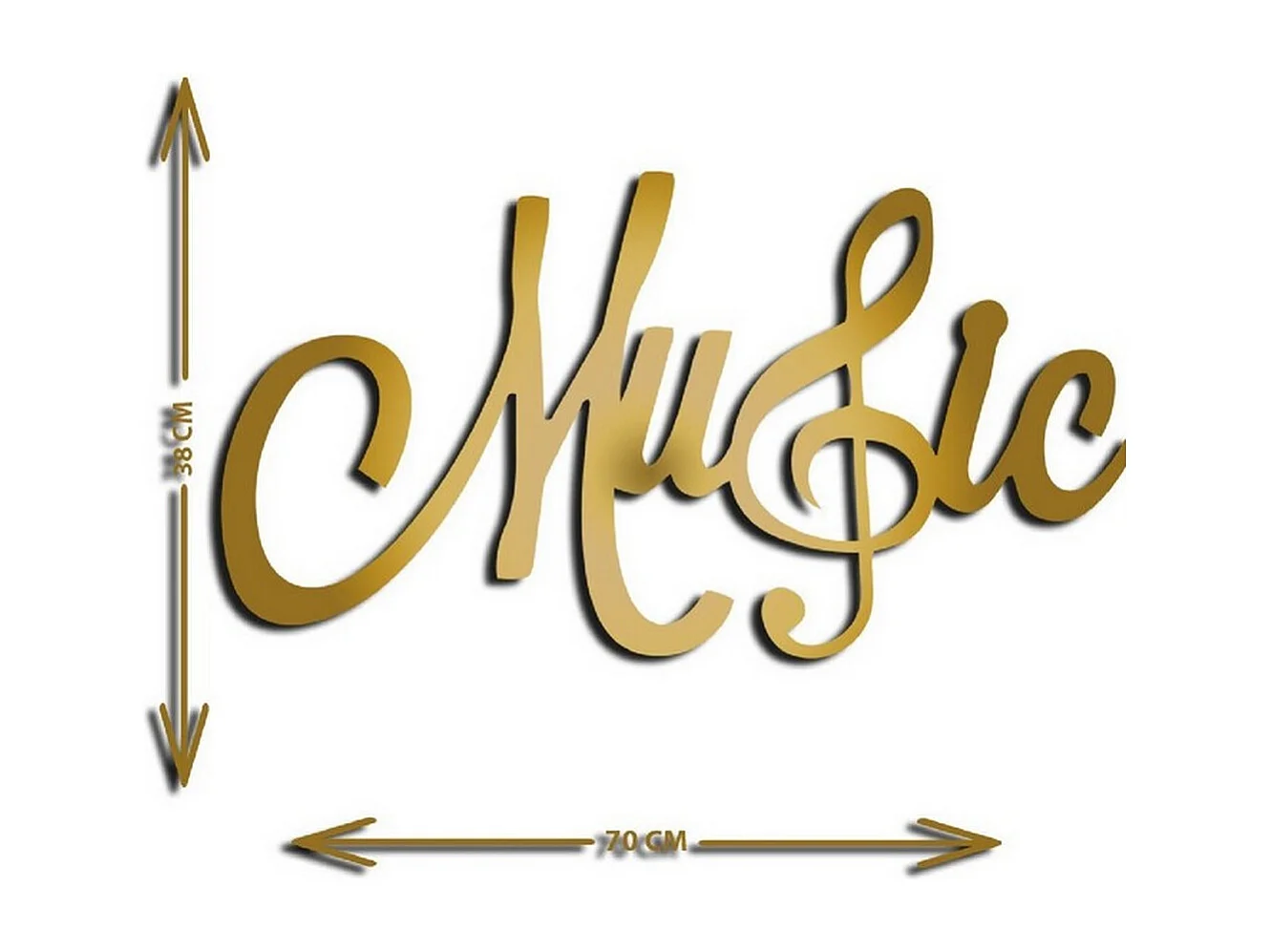 Décoration en Métal Musique 1, Or, 71x1,5x38 cm, EPIKASA