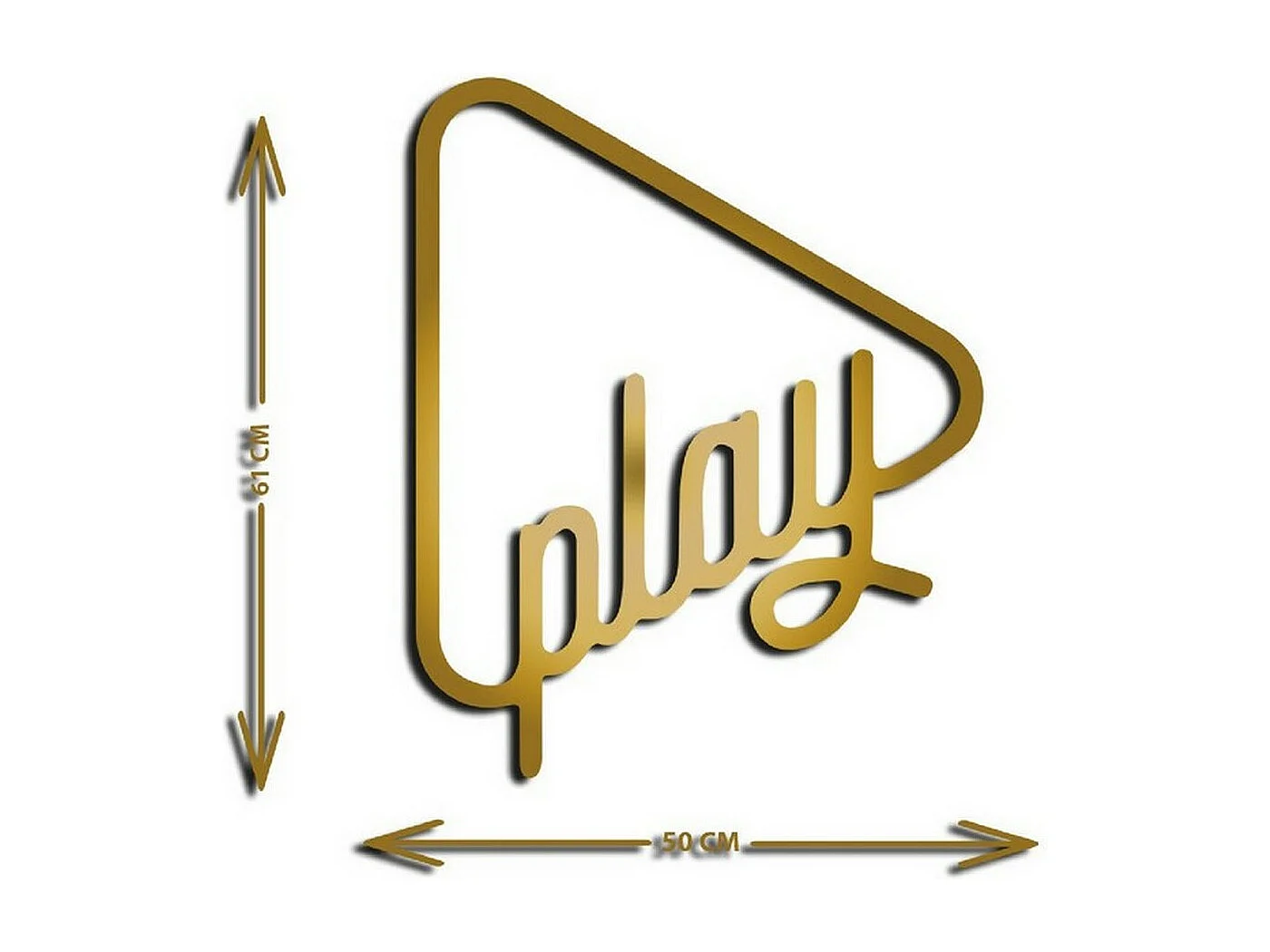 Décoration en Métal Play 1, Or, 50x1,5x62 cm, EPIKASA