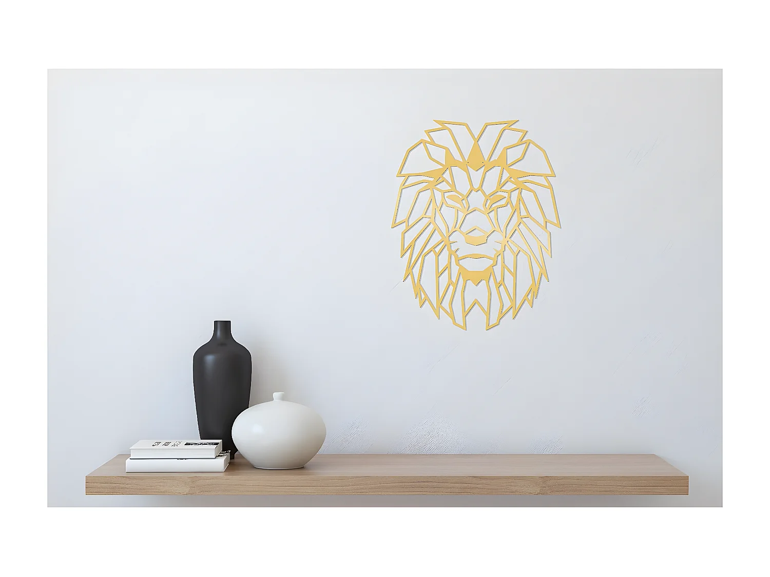 Dekoracja Metalowa Lew 6, Złoto, 40x1,5x50 cm, EPIKASA