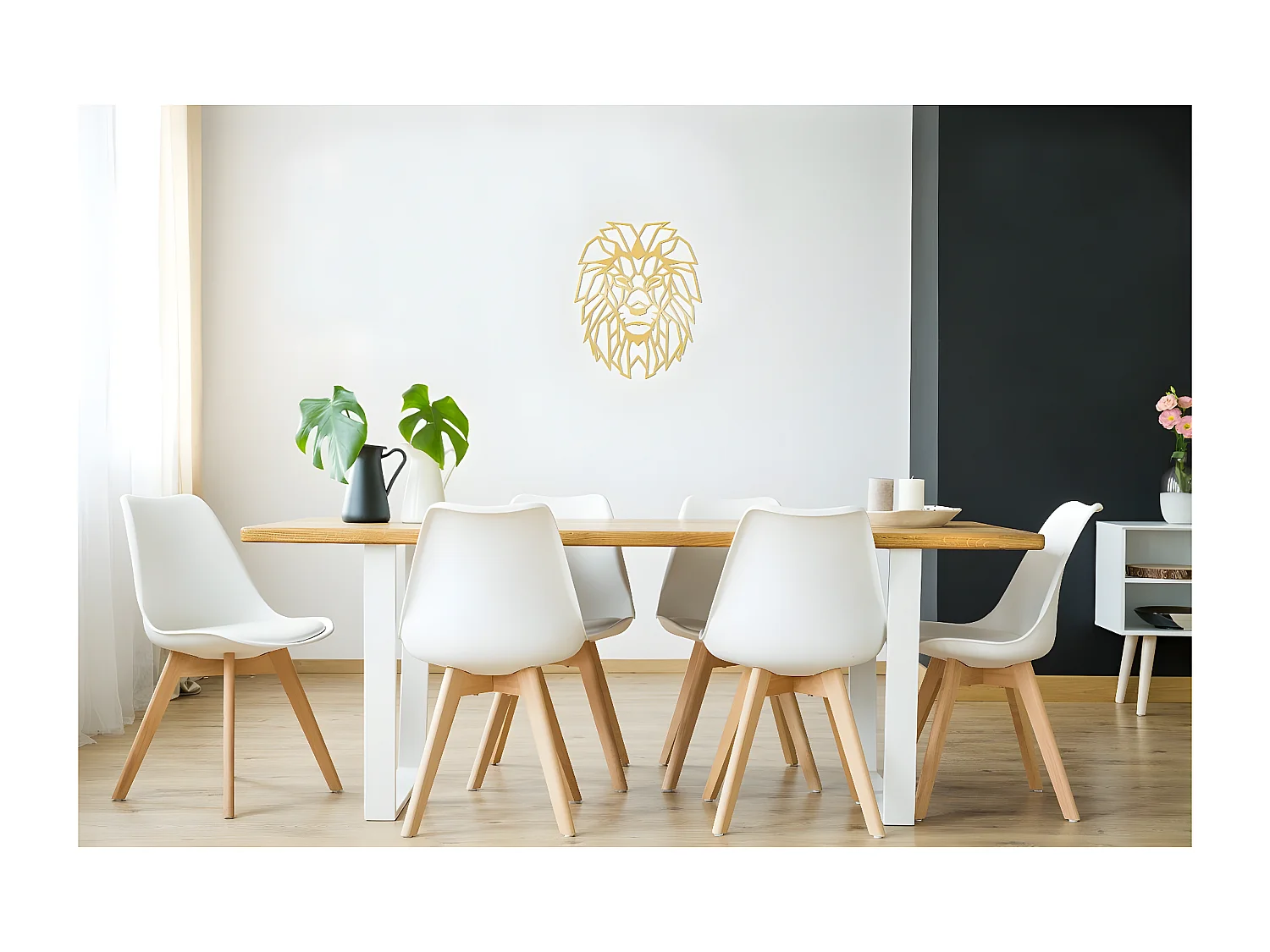 Dekoracja Metalowa Lew 6, Złoto, 40x1,5x50 cm, EPIKASA