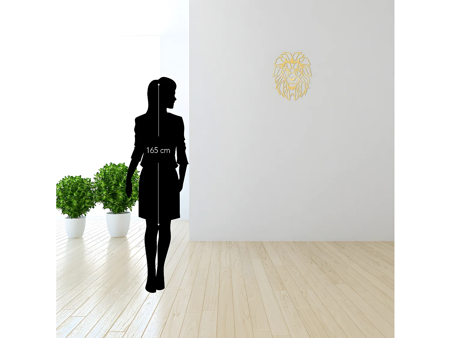 Dekoracja Metalowa Lew 6, Złoto, 40x1,5x50 cm, EPIKASA