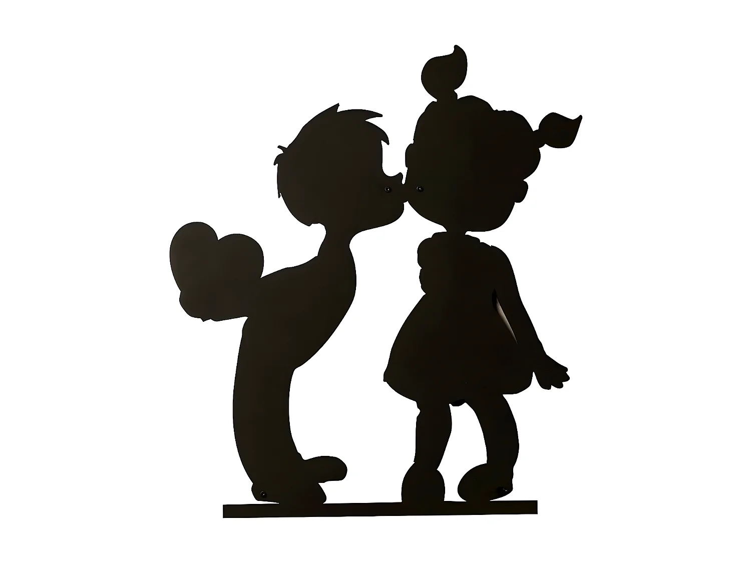 Décoration en Métal Baiser 1, Noir, 45x1,5x51 cm, EPIKASA