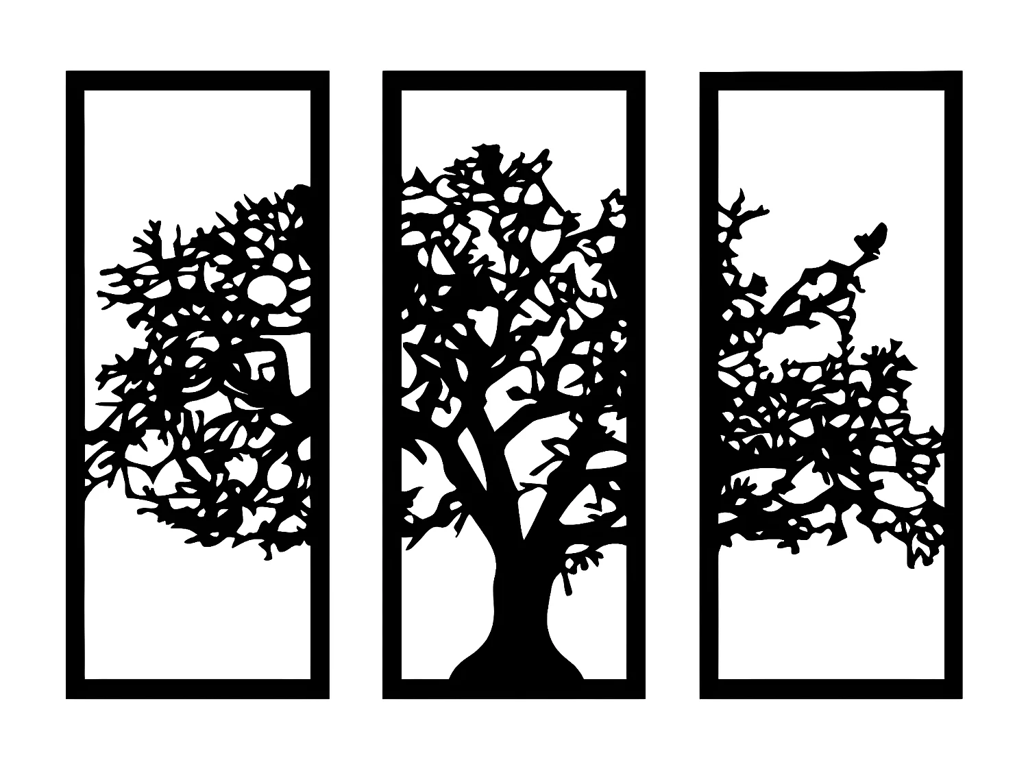 Decorazione in Metallo Albero 31, Nero, 108x1,5x75 cm, EPIKASA