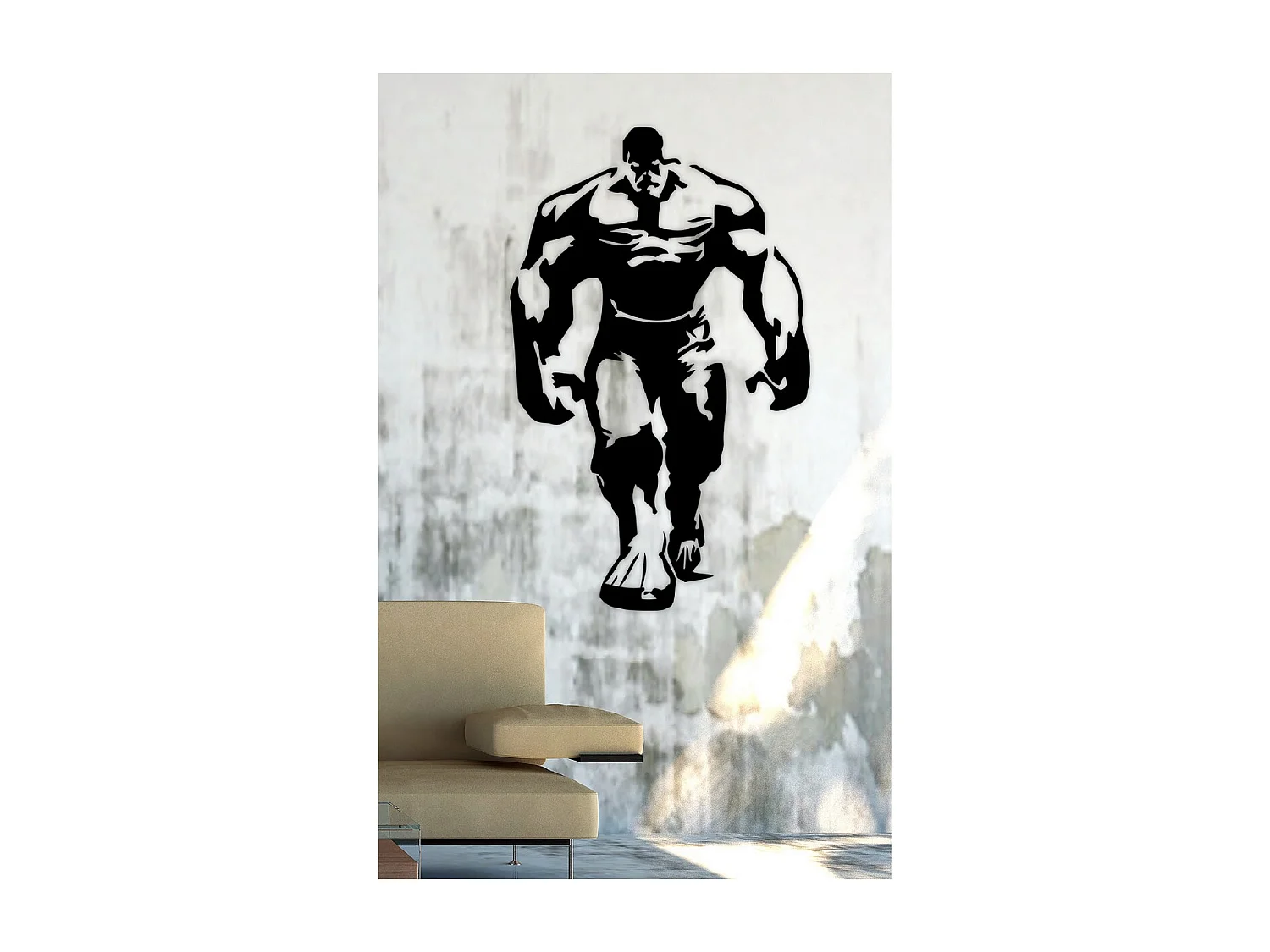 Dekoracja Metalowa Hulk, Czarny, 62x1,5x101 cm, EPIKASA