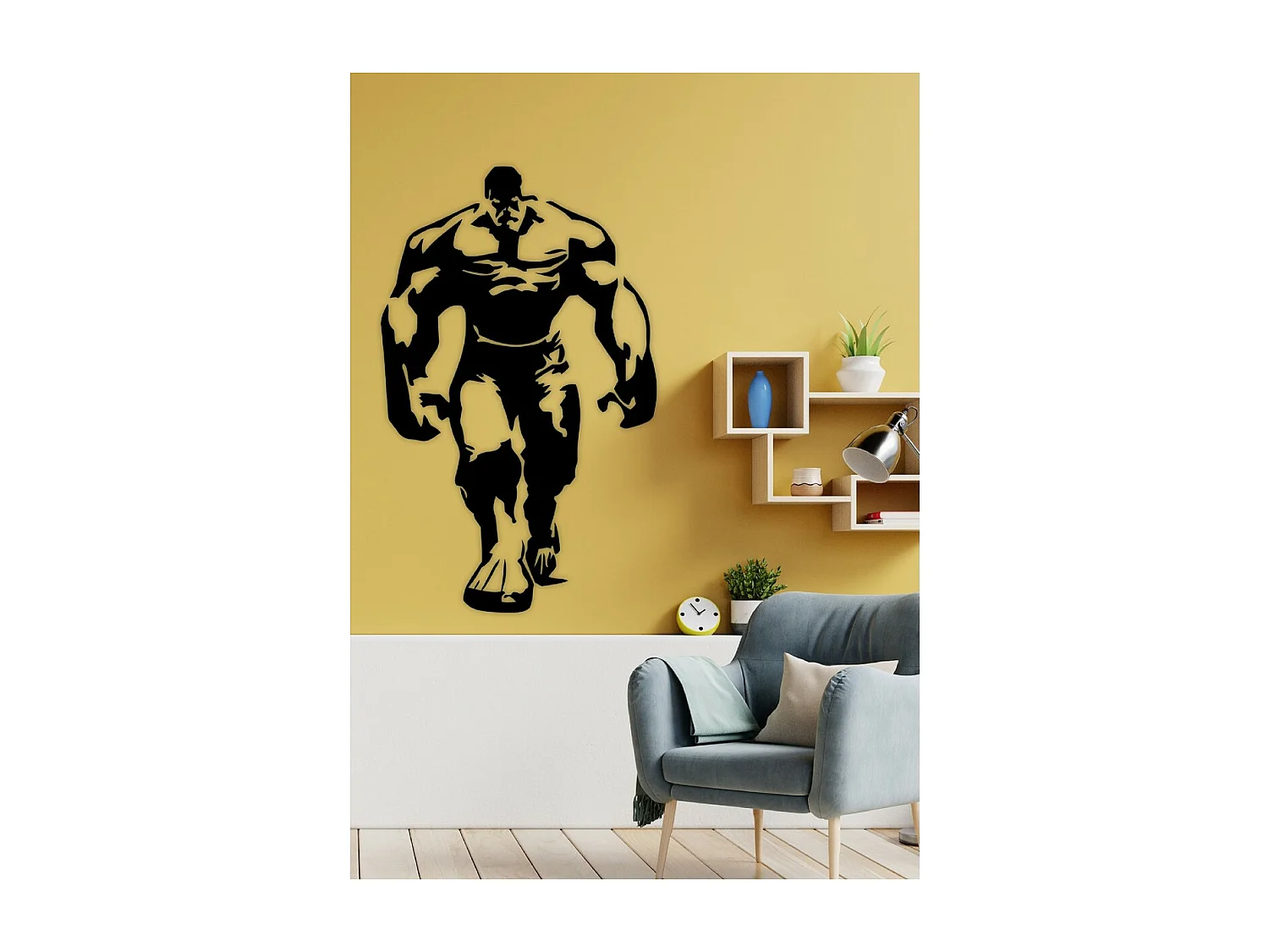 Dekoracja Metalowa Hulk, Czarny, 62x1,5x101 cm, EPIKASA