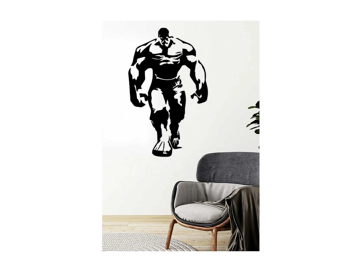 Dekoracja Metalowa Hulk, Czarny, 62x1,5x101 cm, EPIKASA