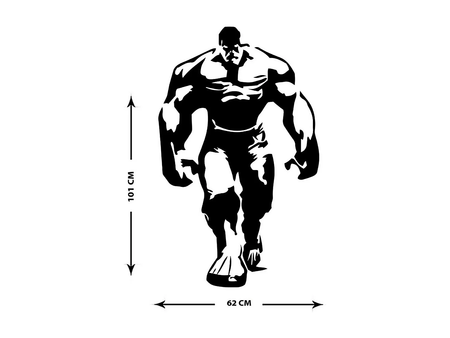 Dekoracja Metalowa Hulk, Czarny, 62x1,5x101 cm, EPIKASA