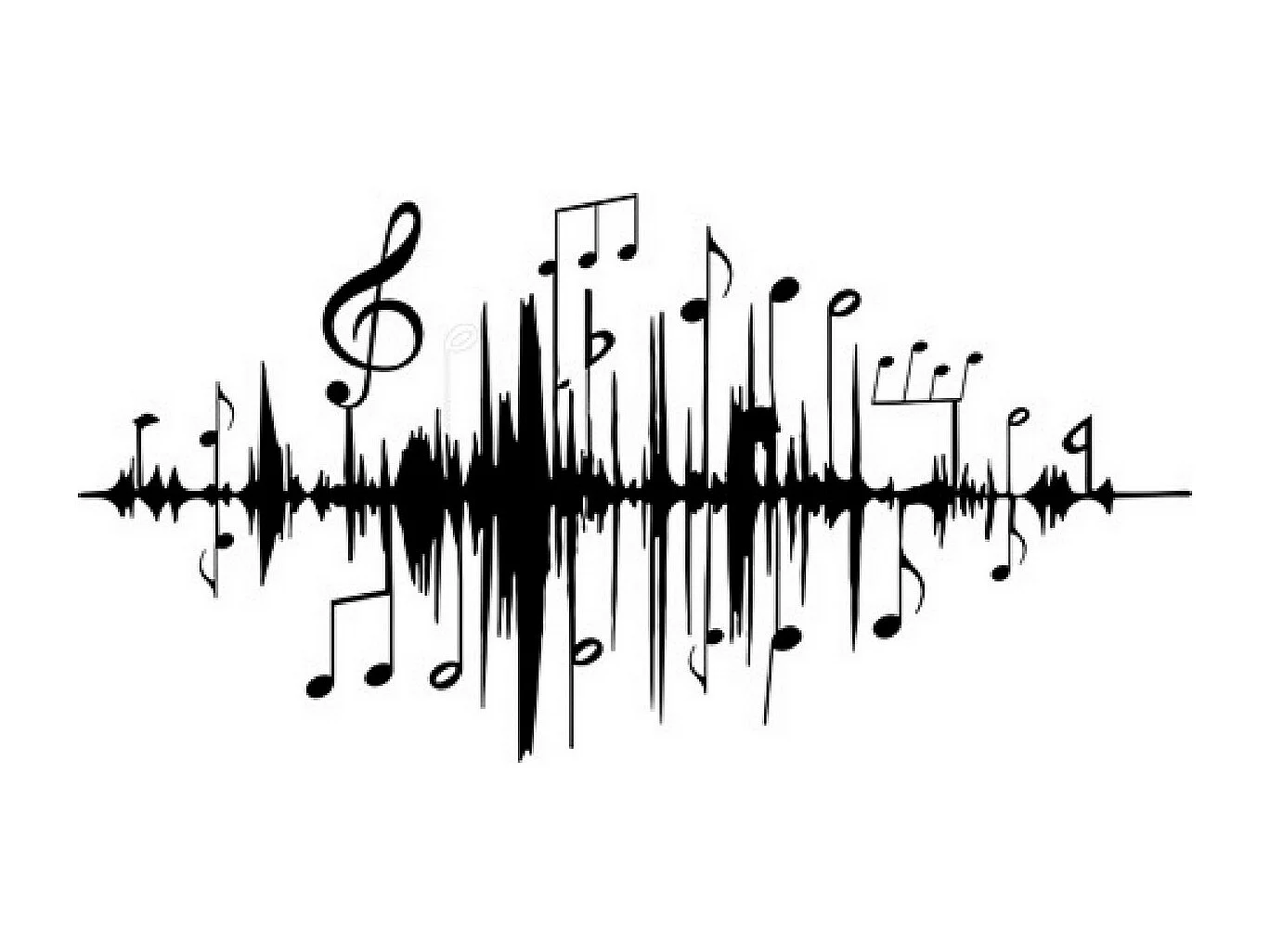 Décoration en Métal Music beat 7, Noir, 101x1,5x52 cm, EPIKASA