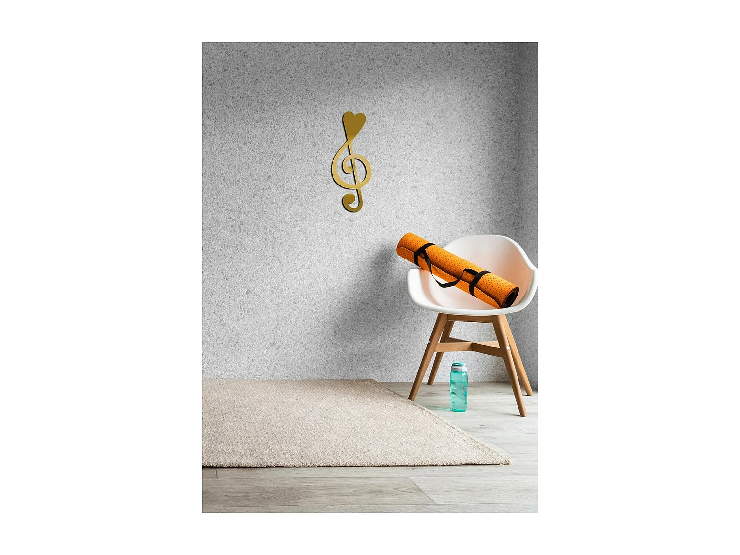 Décoration en Métal Clé de Violon 4, Or, 28x1,5x70 cm, EPIKASA