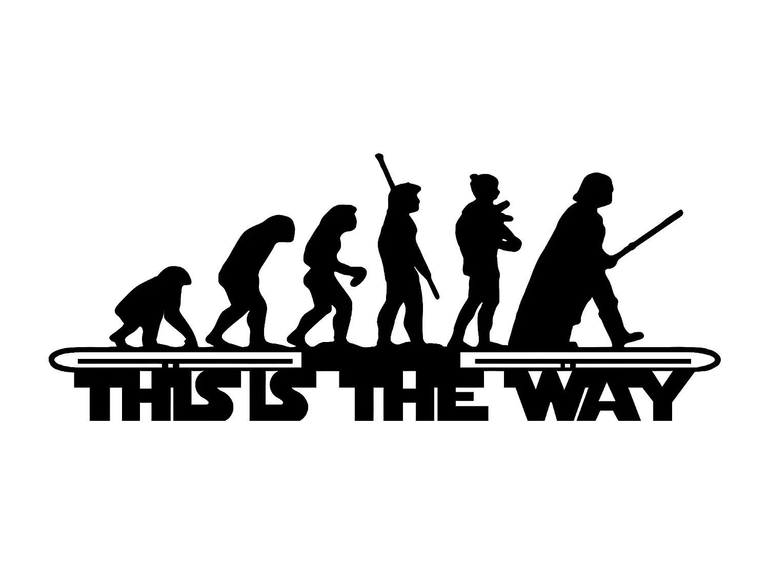 Decoração em Metal This is the Way, Preto, 70x1,5x28 cm, EPIKASA