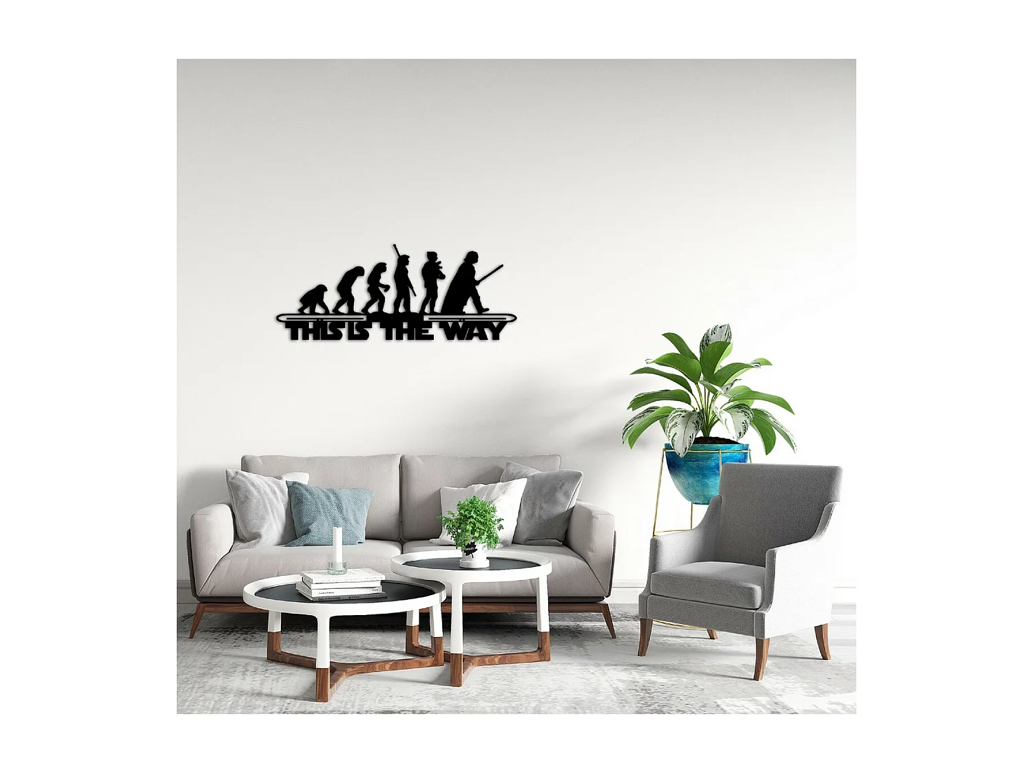 Decoração em Metal This is the Way, Preto, 70x1,5x28 cm, EPIKASA